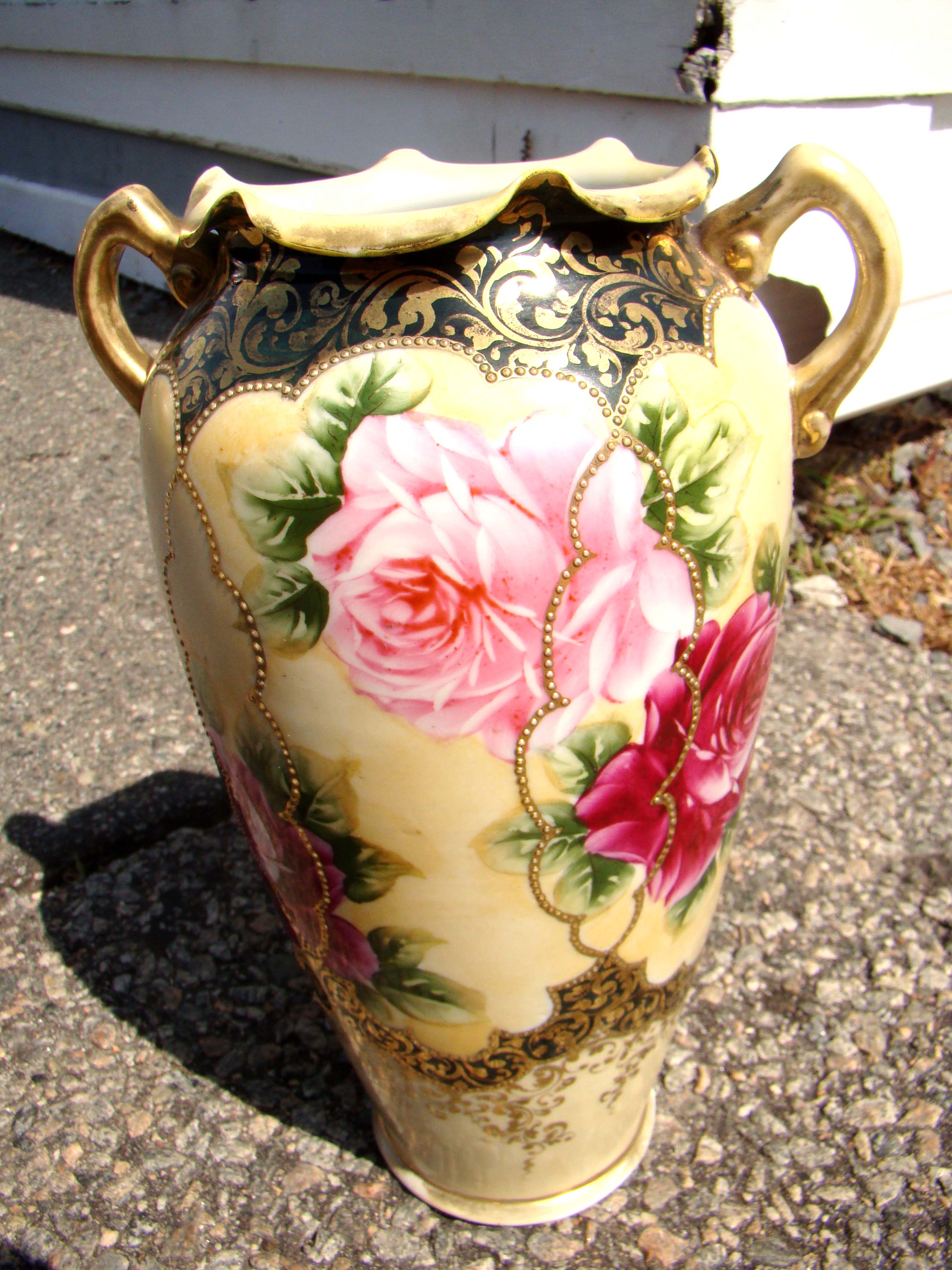 A magnificent vintage hand painted Nippon vase circa 1890