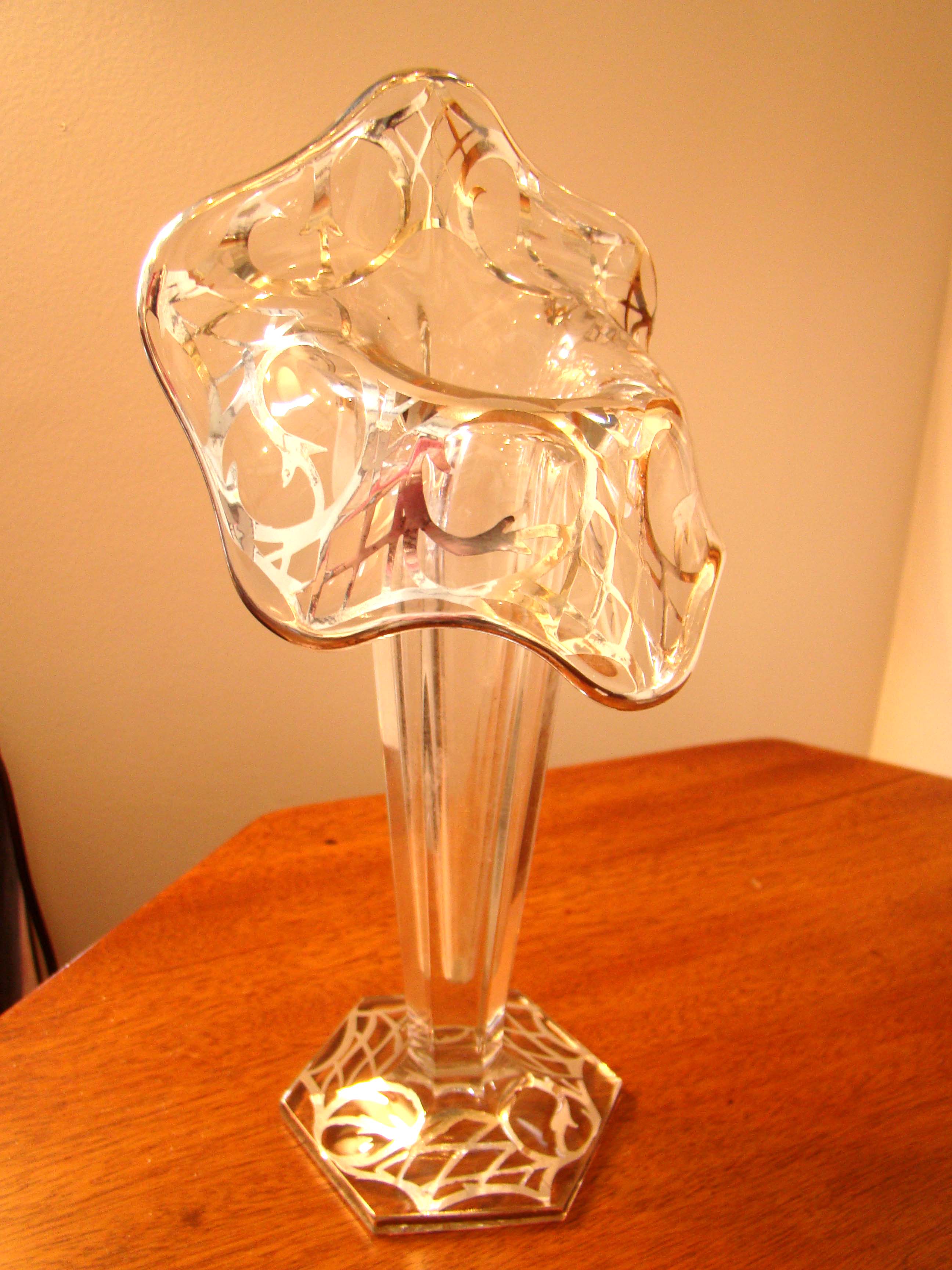A fabulous pair of vintage silver overlay tulip vases circa 1900-1920. — image 2
