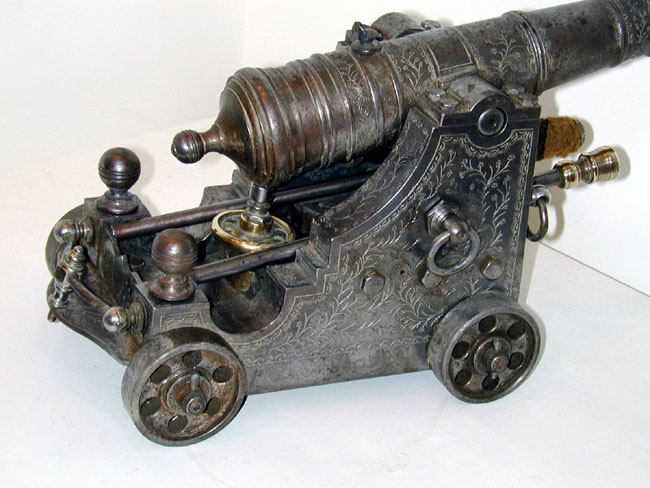 Unusual and Fine 19th Century Steel Engraved Cannon — image 4