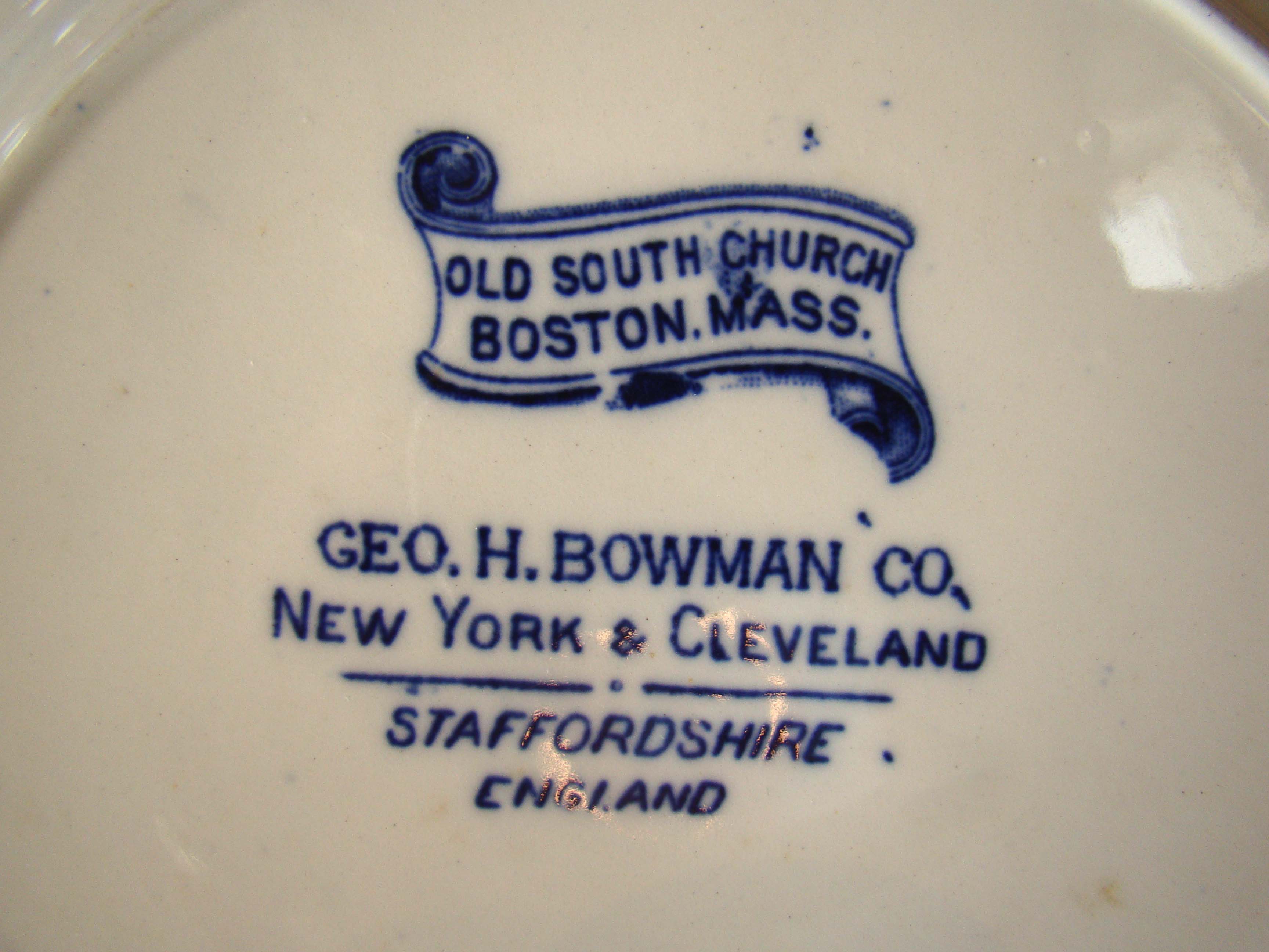 OLD SOUTH CHURCH souvenir plate made circa 1900 — image 2