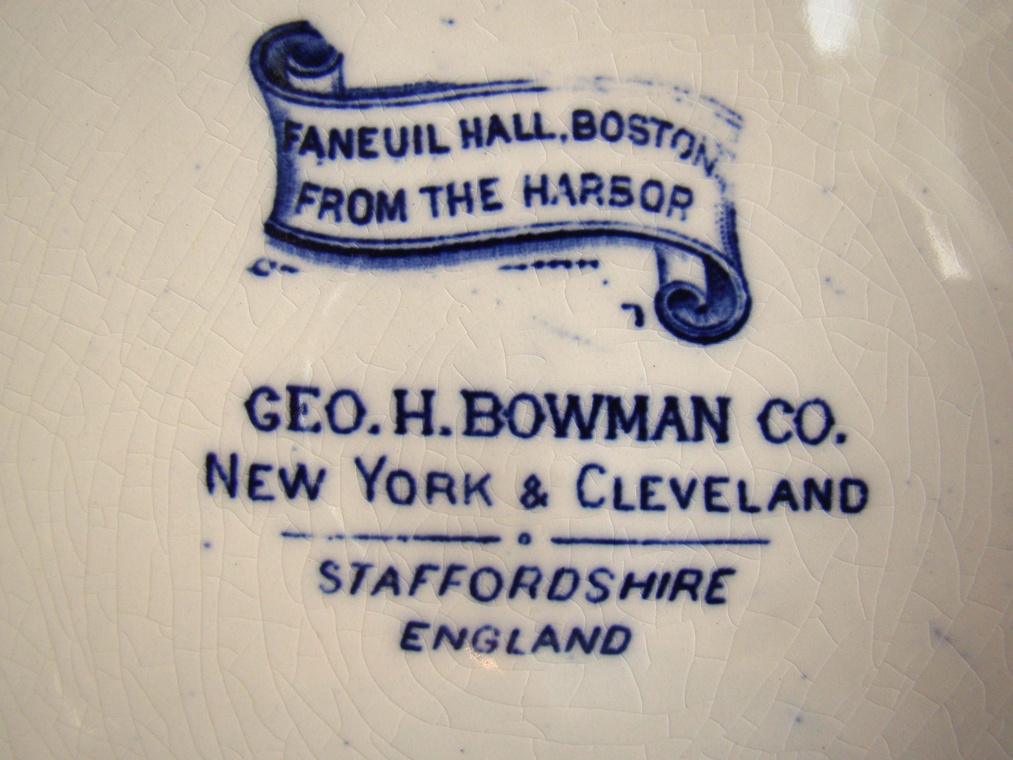 A fine souvenir plate depicting Faneuil Hall as seen from Boston Harbor circa 1900. — image 2