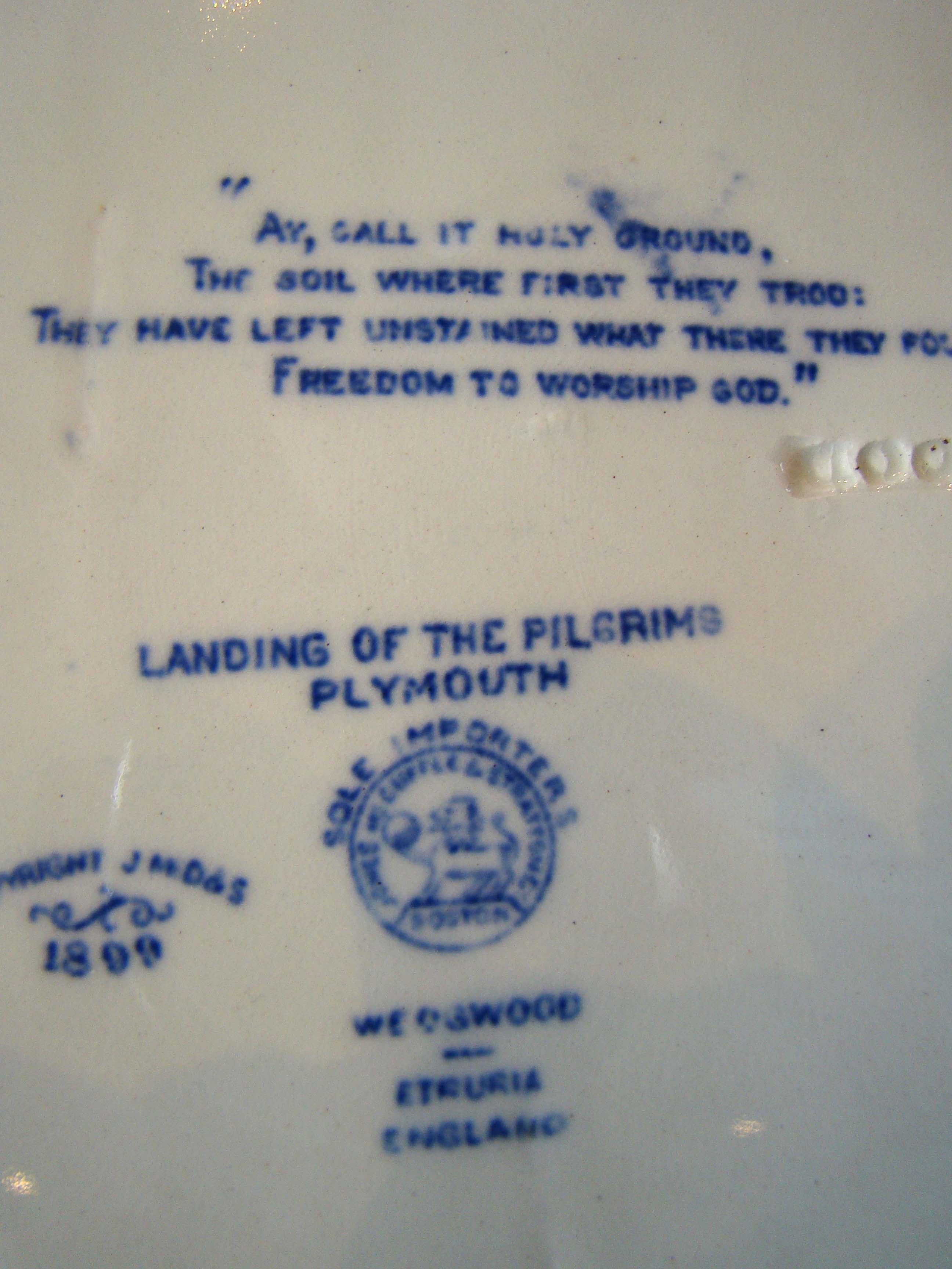 The Landing of the Pilgrims made by Wedgwood in 1899 — image 2