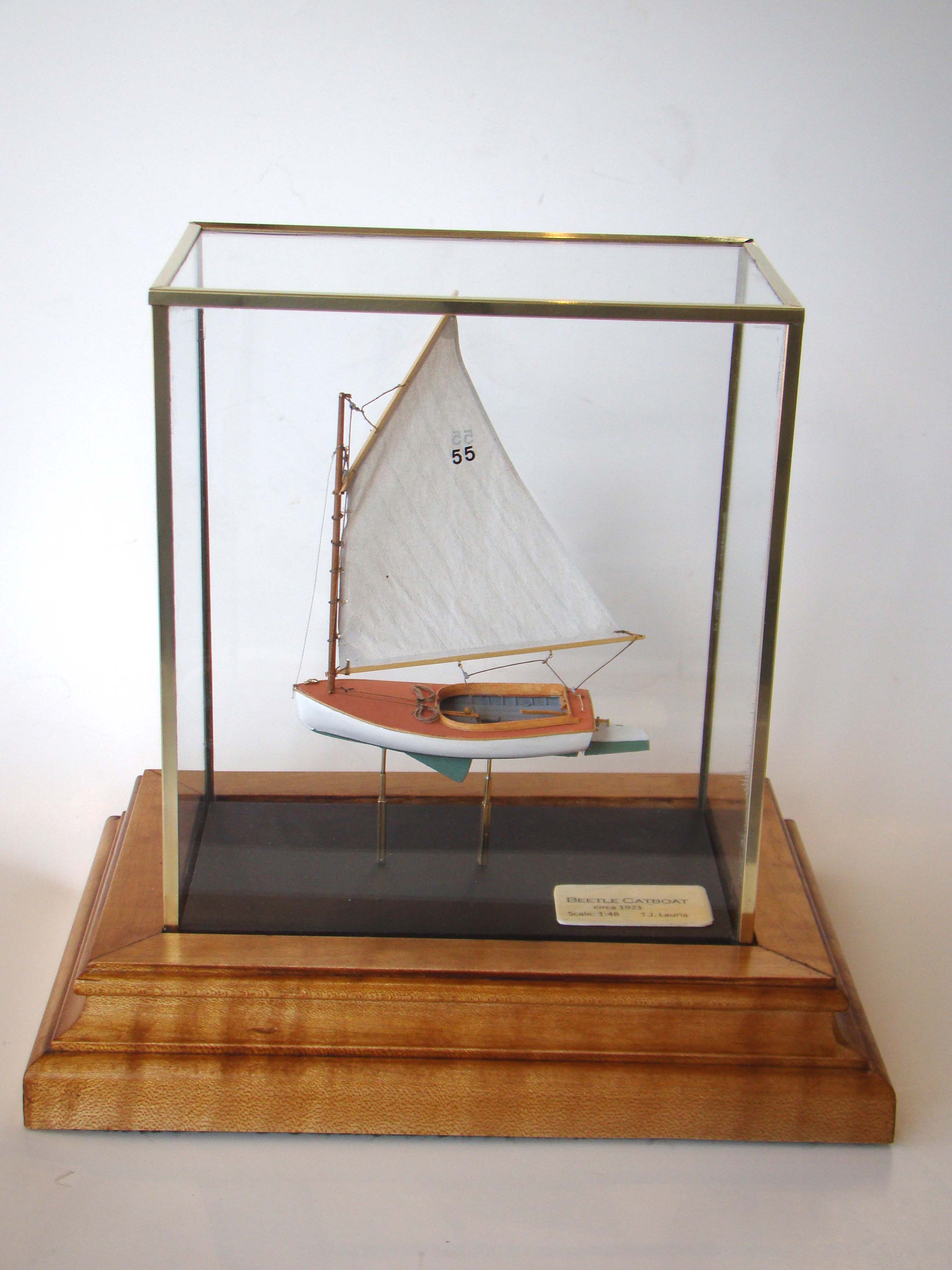An exceptionally well made scale model of a Beetle Cat Boat circa 1921 — image 2