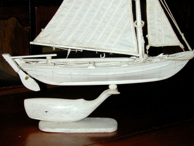 Whalebone Model of a Whaleboat Mounted on a Whale