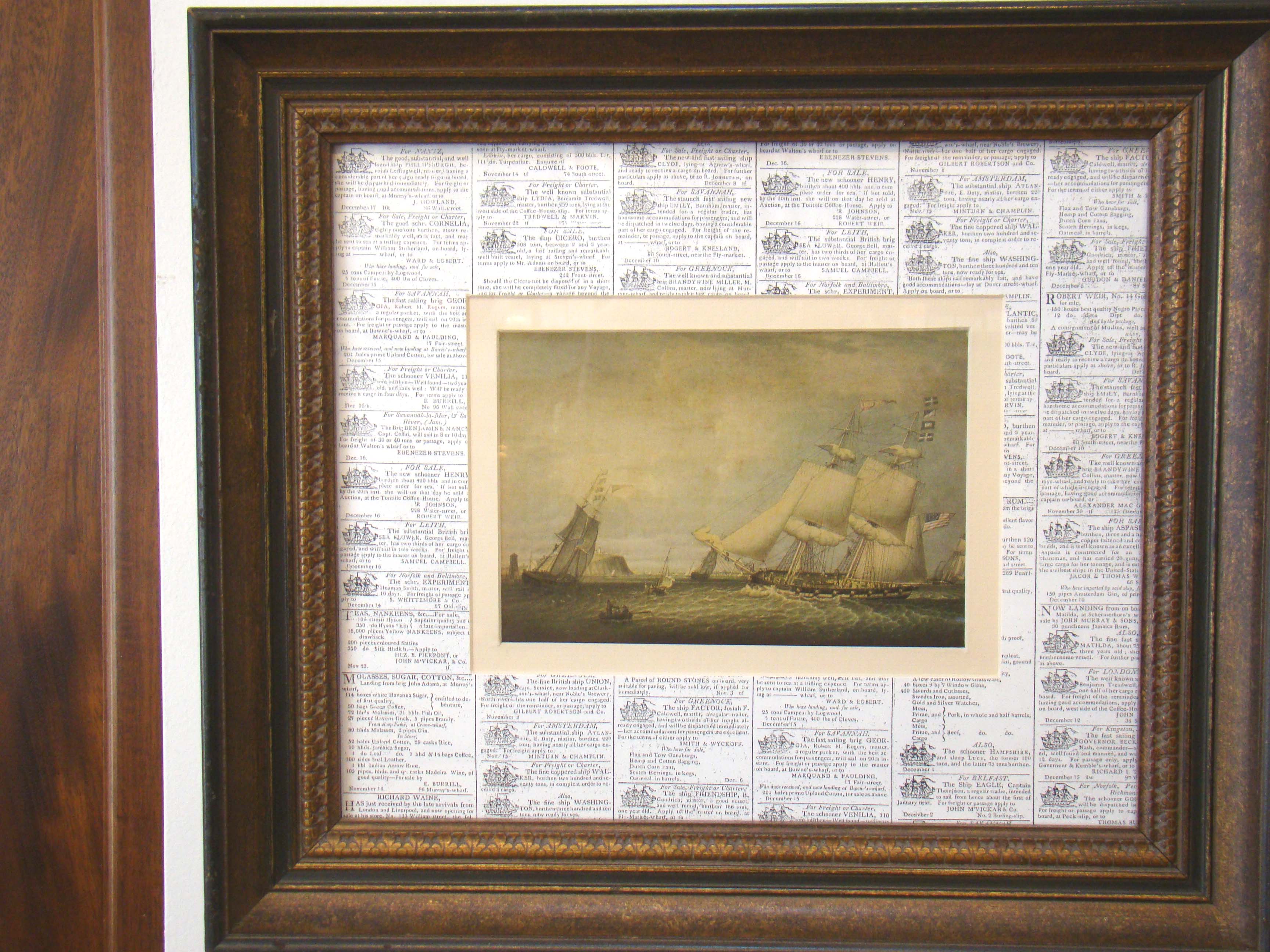 An attractive vintage print of the Brig "Oriental" entering Boston Harbor in 1833. — image 2