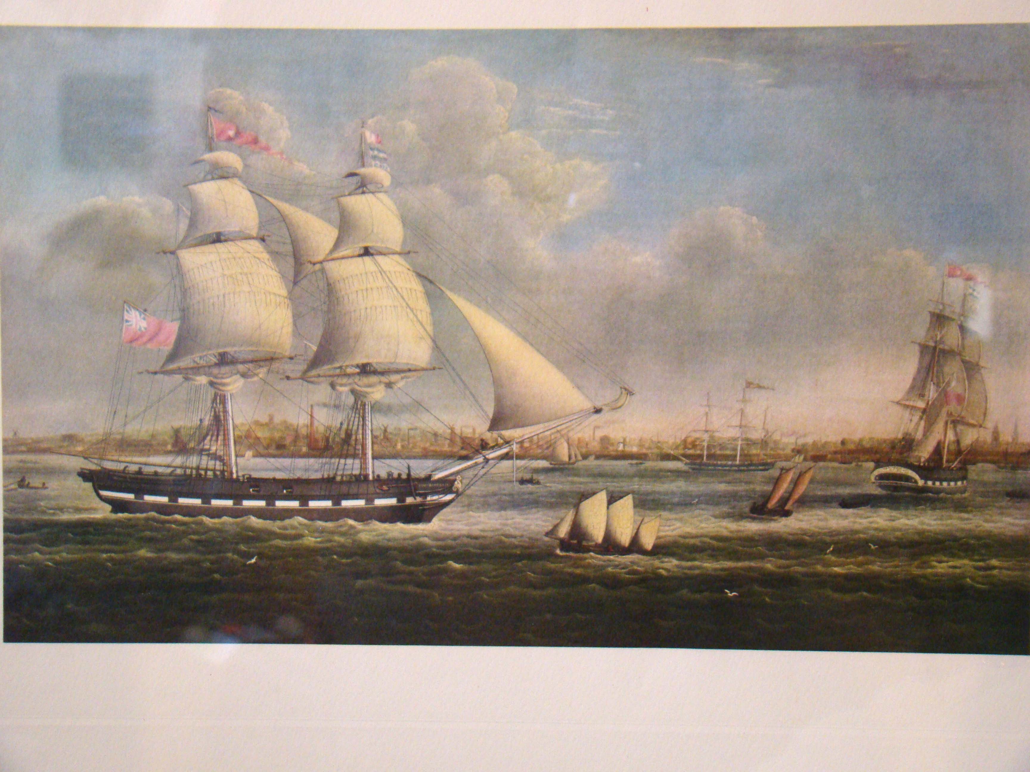 A print of the Brig "Thomas Battersby" built in 1825 and lost at sea in 1847
