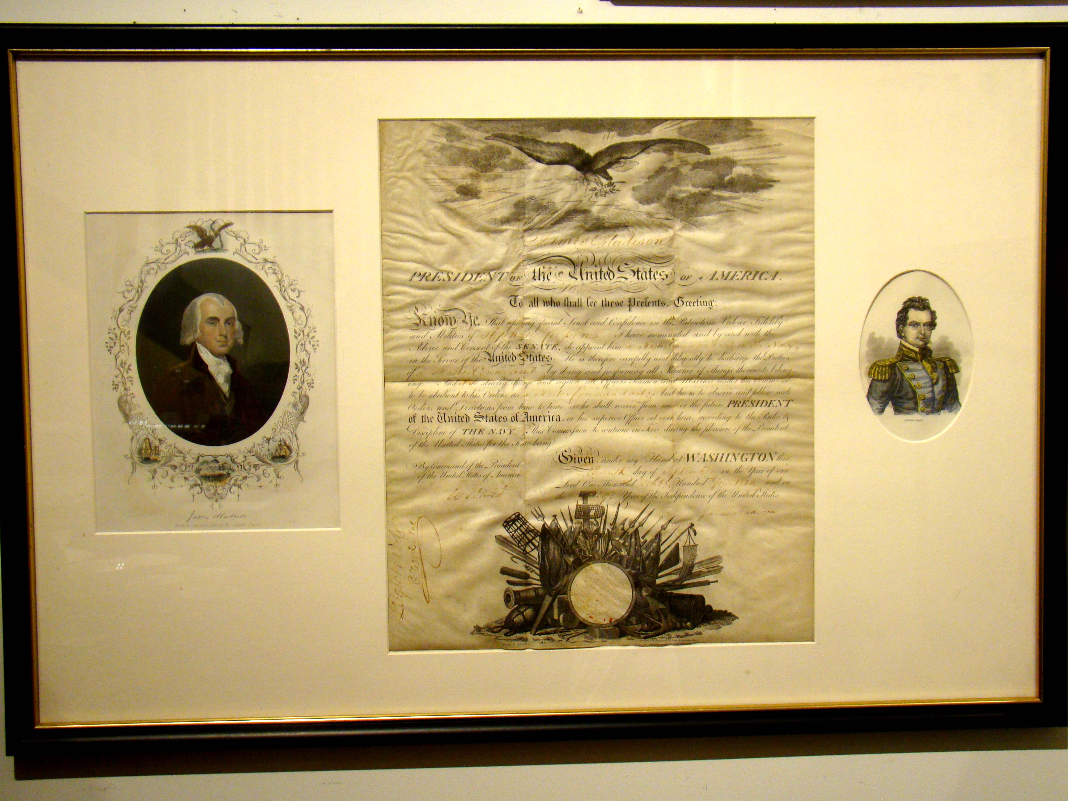 An HISTORICALLY IMPORTANT document signed by President James Madison on September 11, 1814