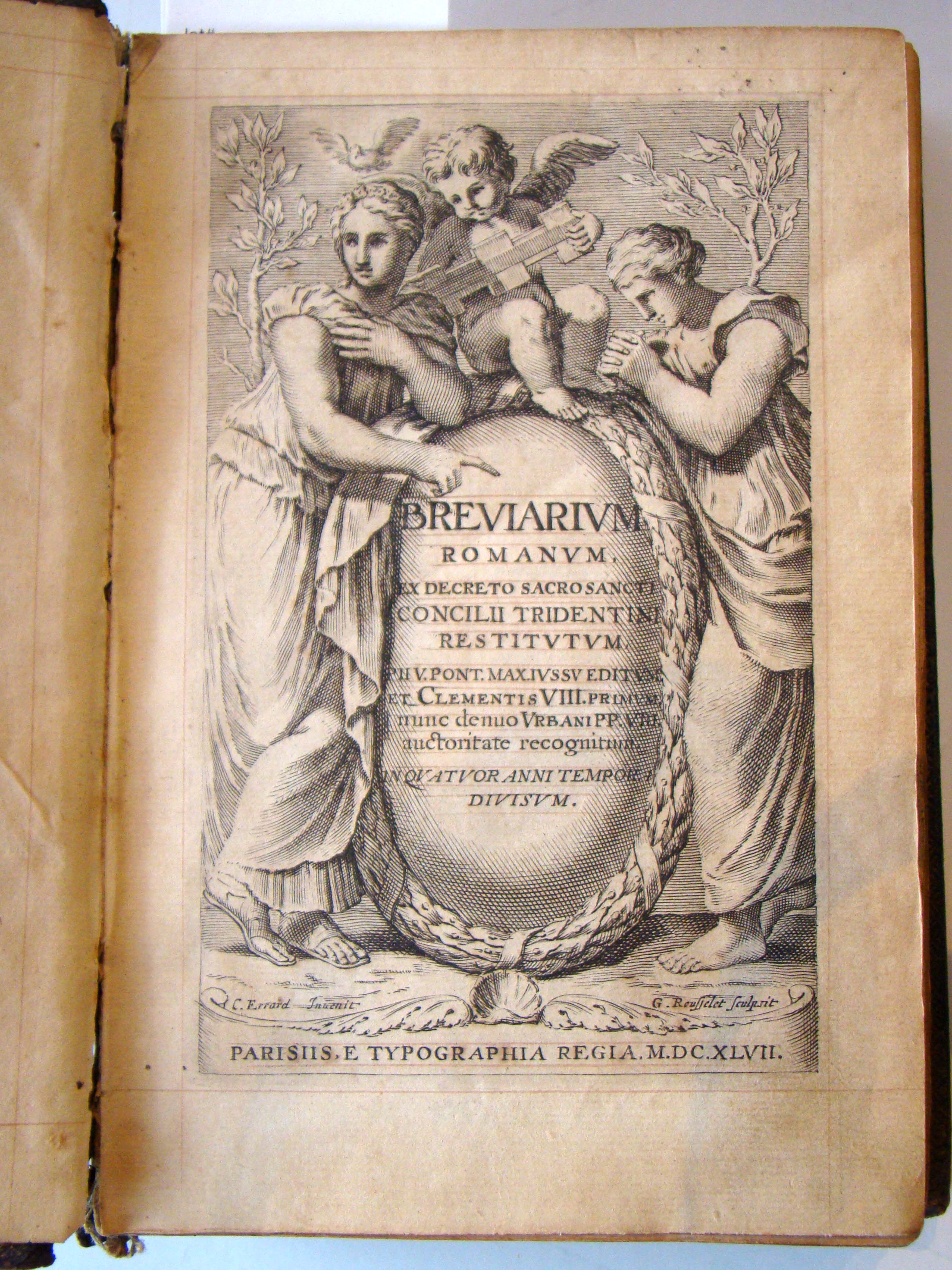 Brevarium Romanum, ex Decreto Sacrosancti Concilii Tridentini Restitutum PII V Pont Max IVSSV Editum et Clementis VIII PARS HIEMALIS printed in 1647 — image 3