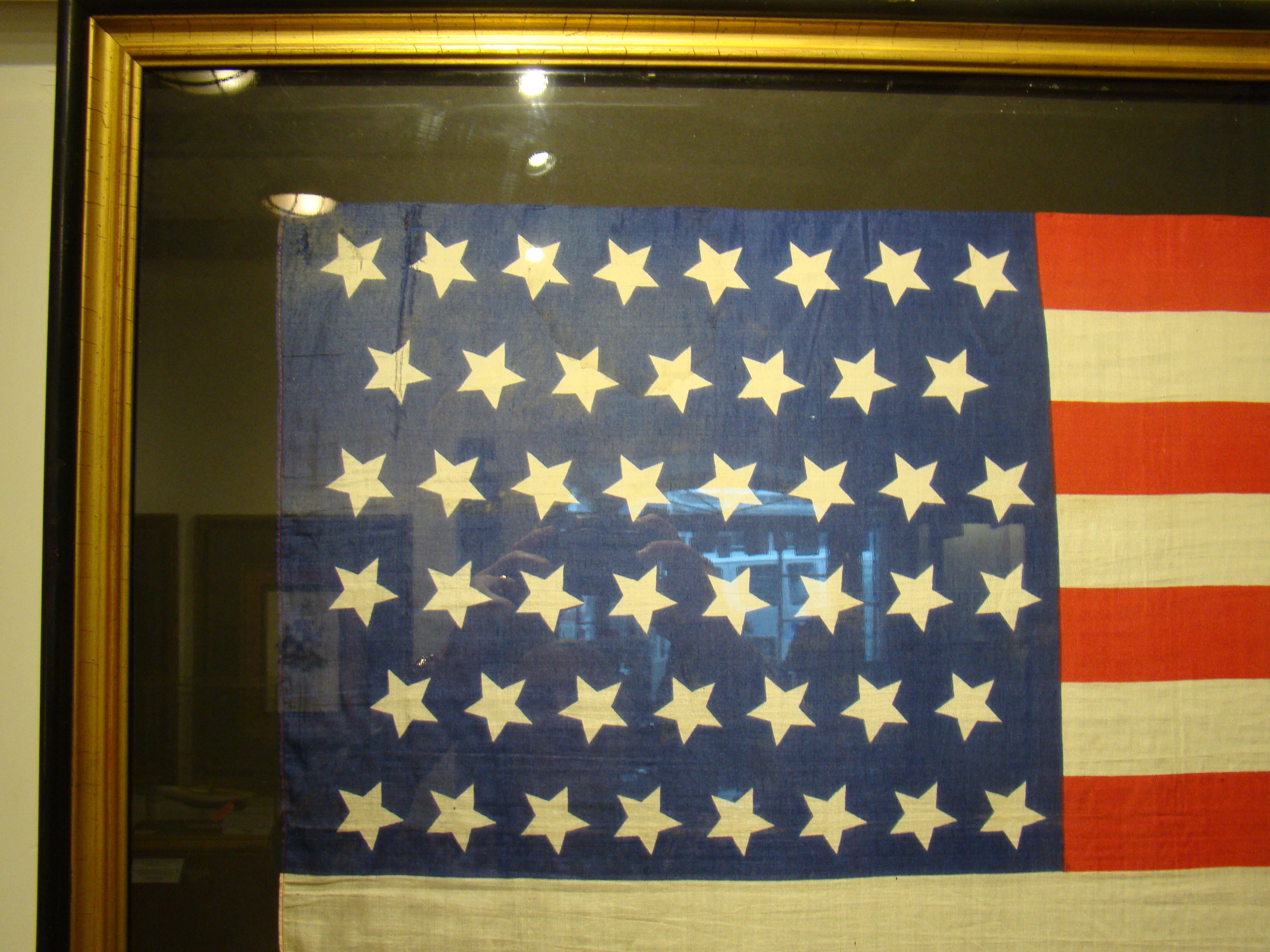 A fine 46 star American parade flag made to celebrate Oklahoma joining the Union on July 4, 1908 — image 2