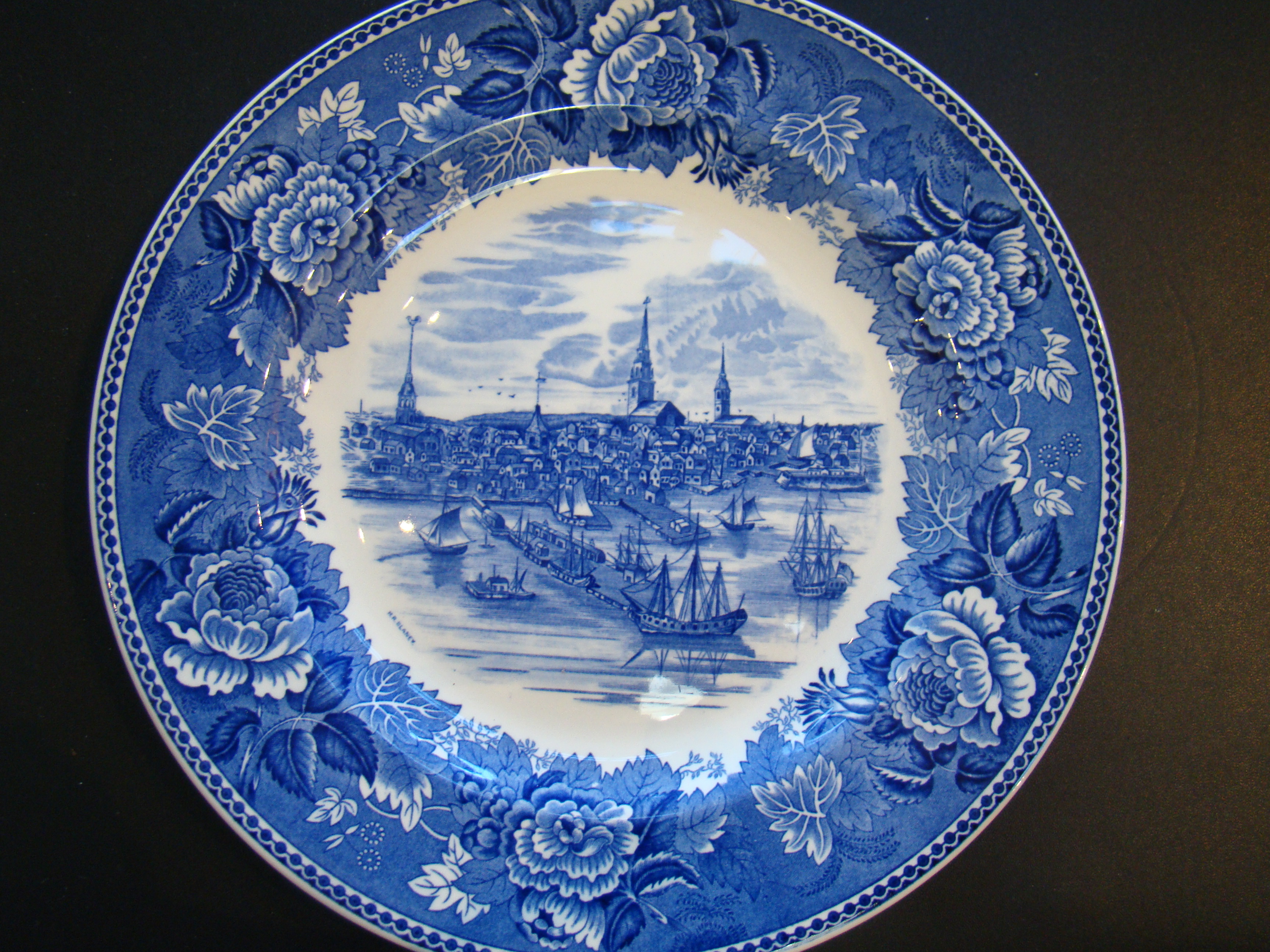 Six "Boston History" Commemorative plates made by Wedgwood and commissioned by Shreve, Crump & Low of Boston circa 1932