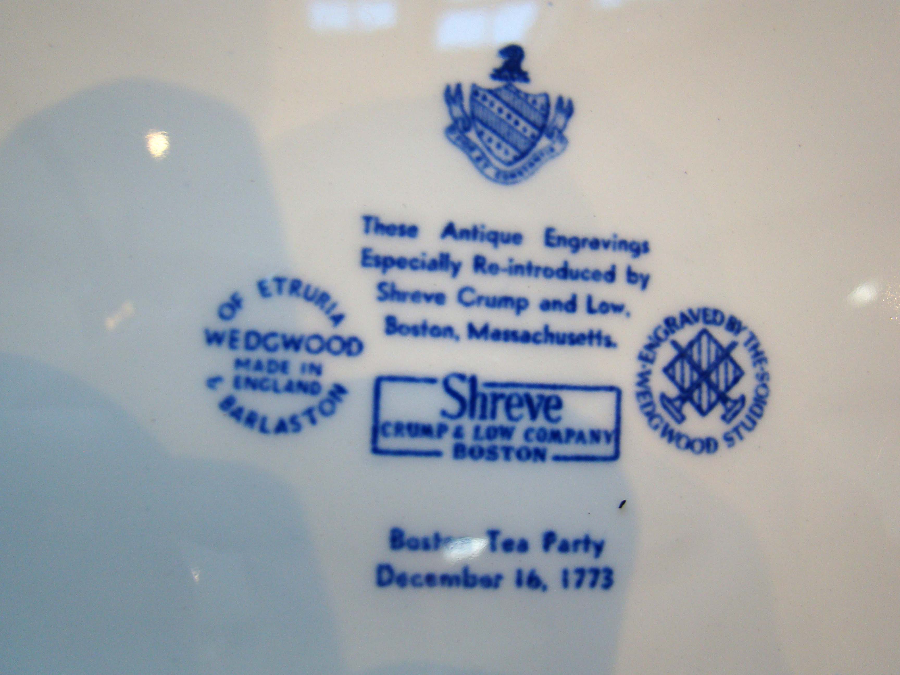A group of six "Boston History" commemorative plates made by Wedgwood and commissioned by Shreve, Crump & Low of Boston circa 1932 — image 7