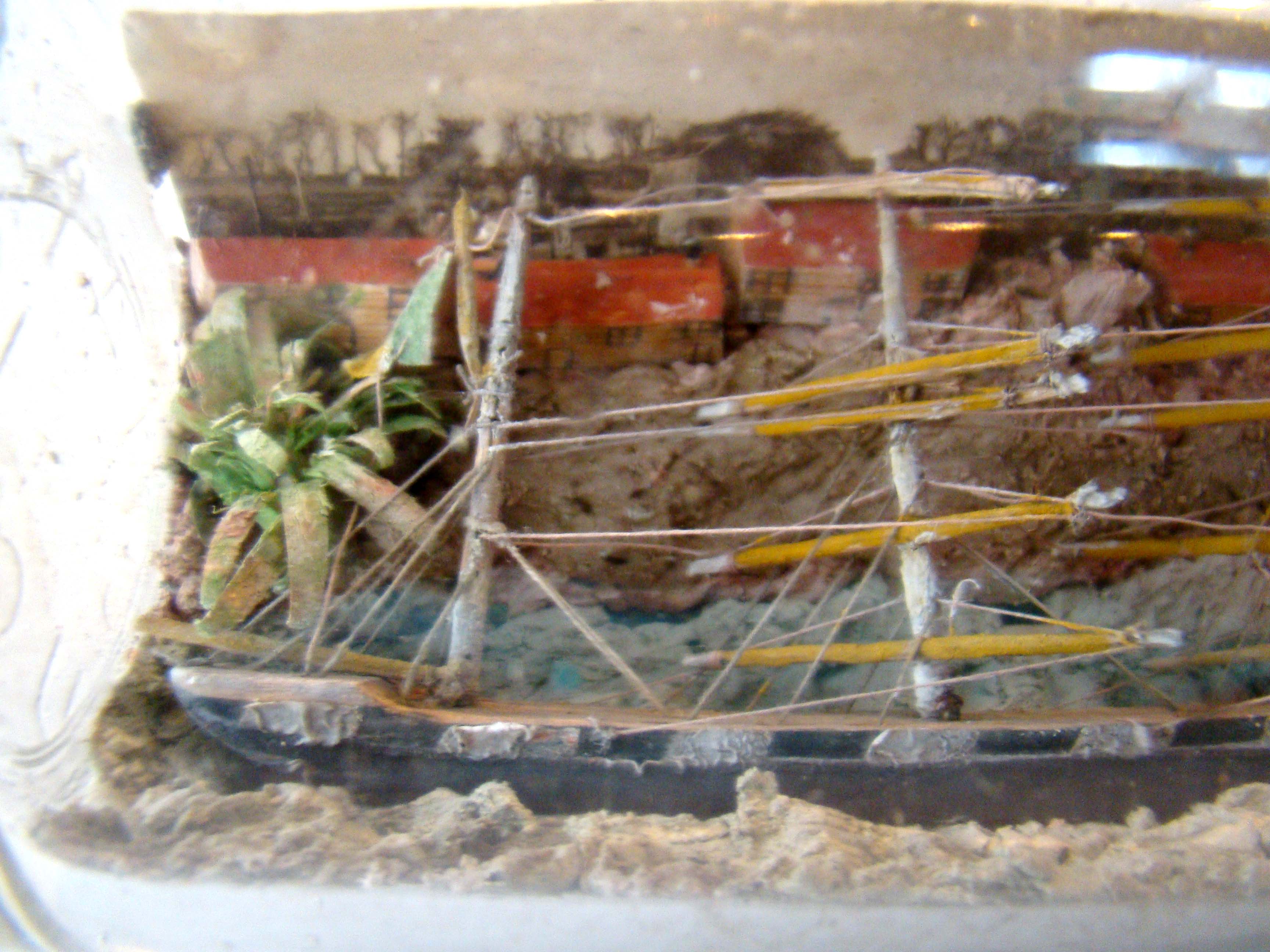 A rare early 20th century four-masted ship-in-a bottle with another smaller ship in the neck of the bottle. Circa 1900-1910. — image 2