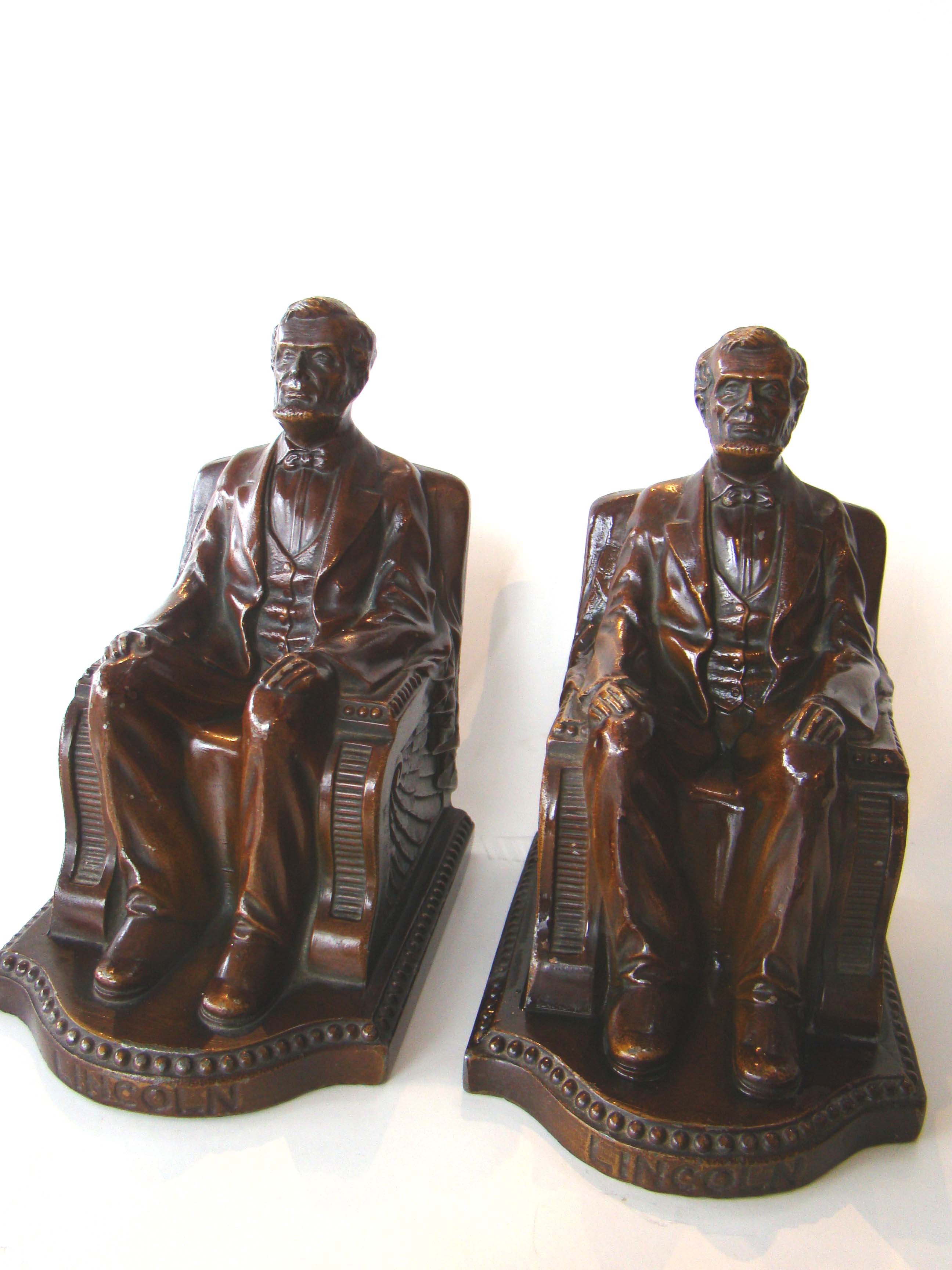 A pair of "Lincoln in the chair" bookends made by Nuart in 1924 — image 3