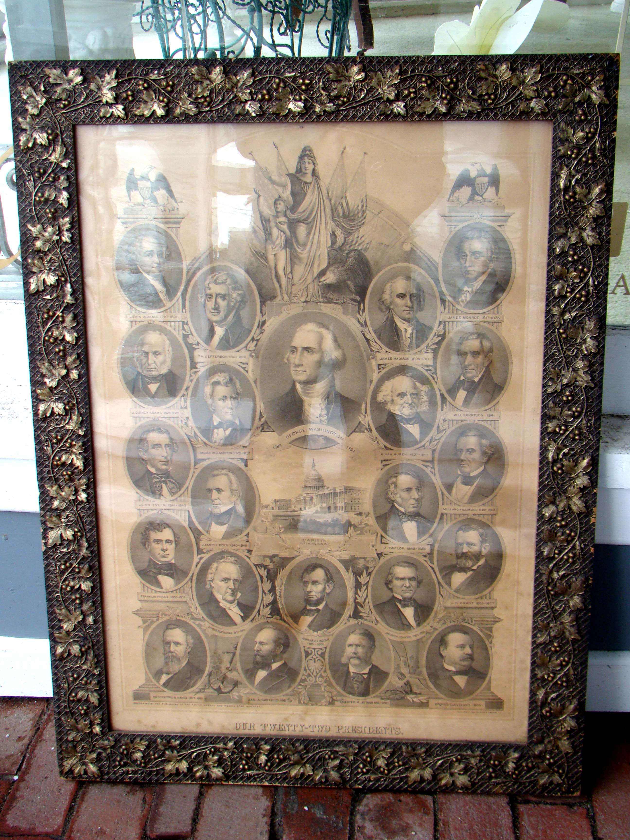A rare 19th century lithograph entitled "OUR TWENTY TWO PRESIDENTS" published in 1884 — image 2