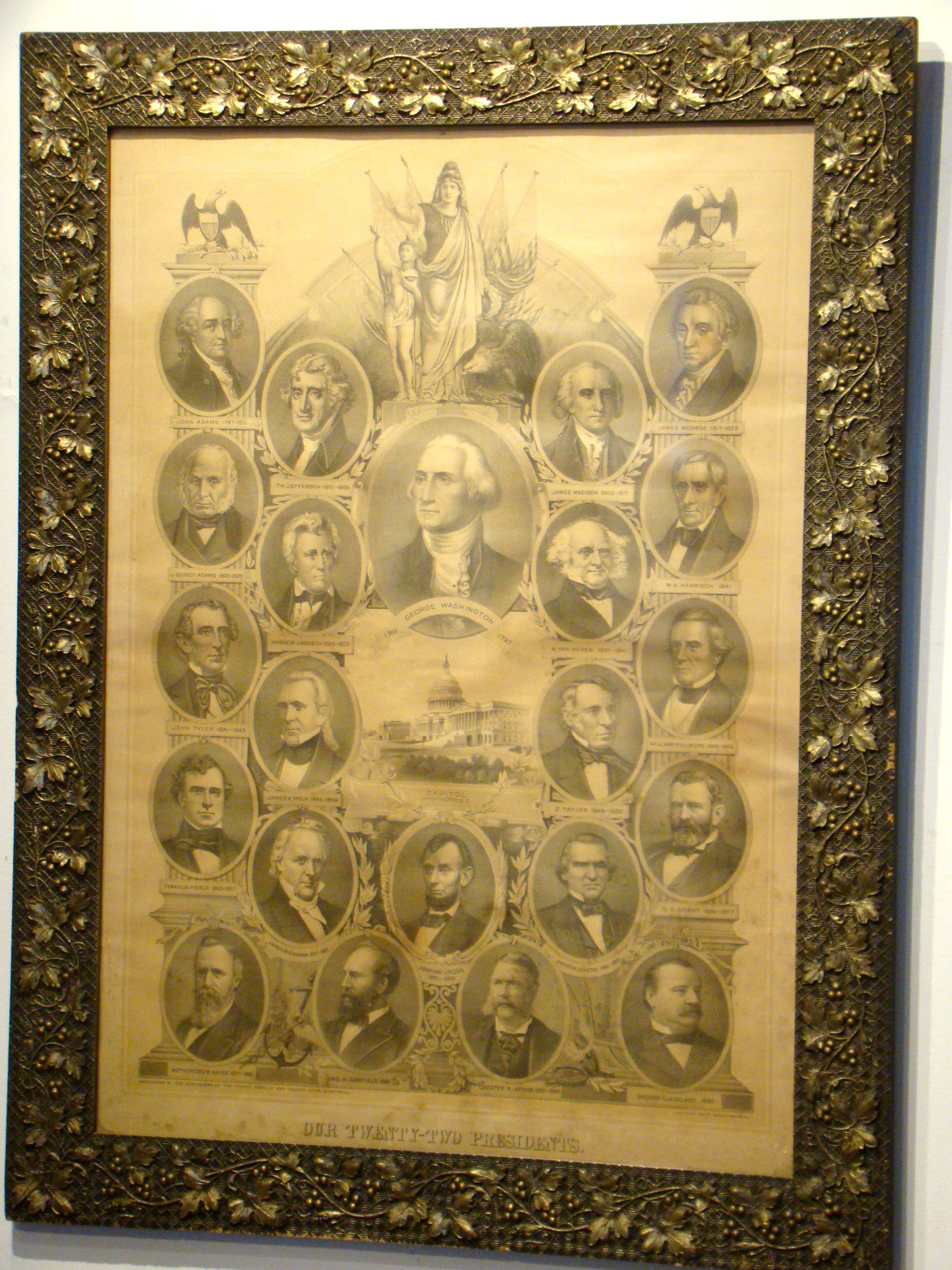 A rare 19th century lithograph entitled "OUR TWENTY TWO PRESIDENTS" published in 1884 — image 5
