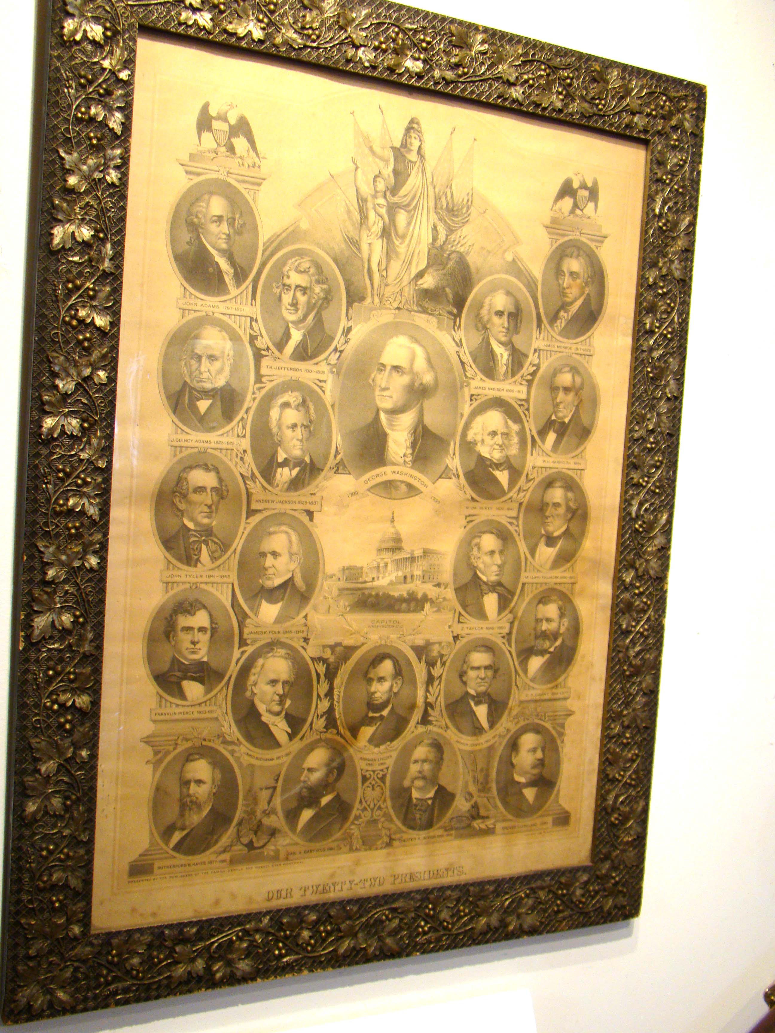 A rare 19th century lithograph entitled "OUR TWENTY TWO PRESIDENTS" published in 1884 — image 6