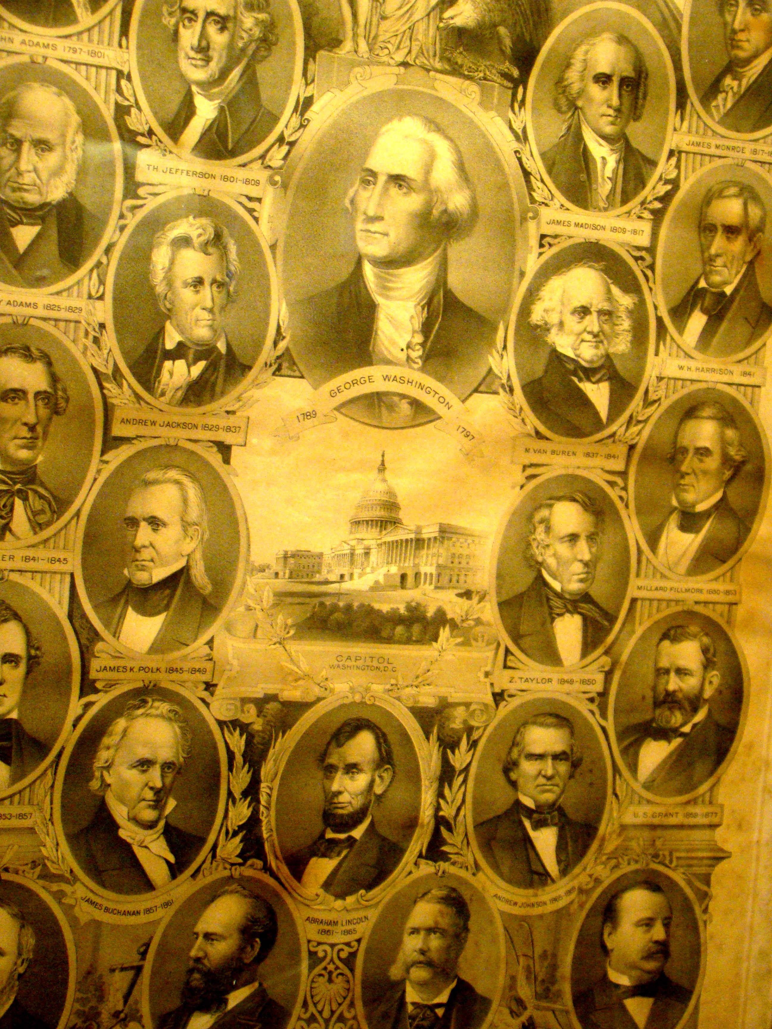 A rare 19th century lithograph entitled "OUR TWENTY TWO PRESIDENTS" published in 1884 — image 7