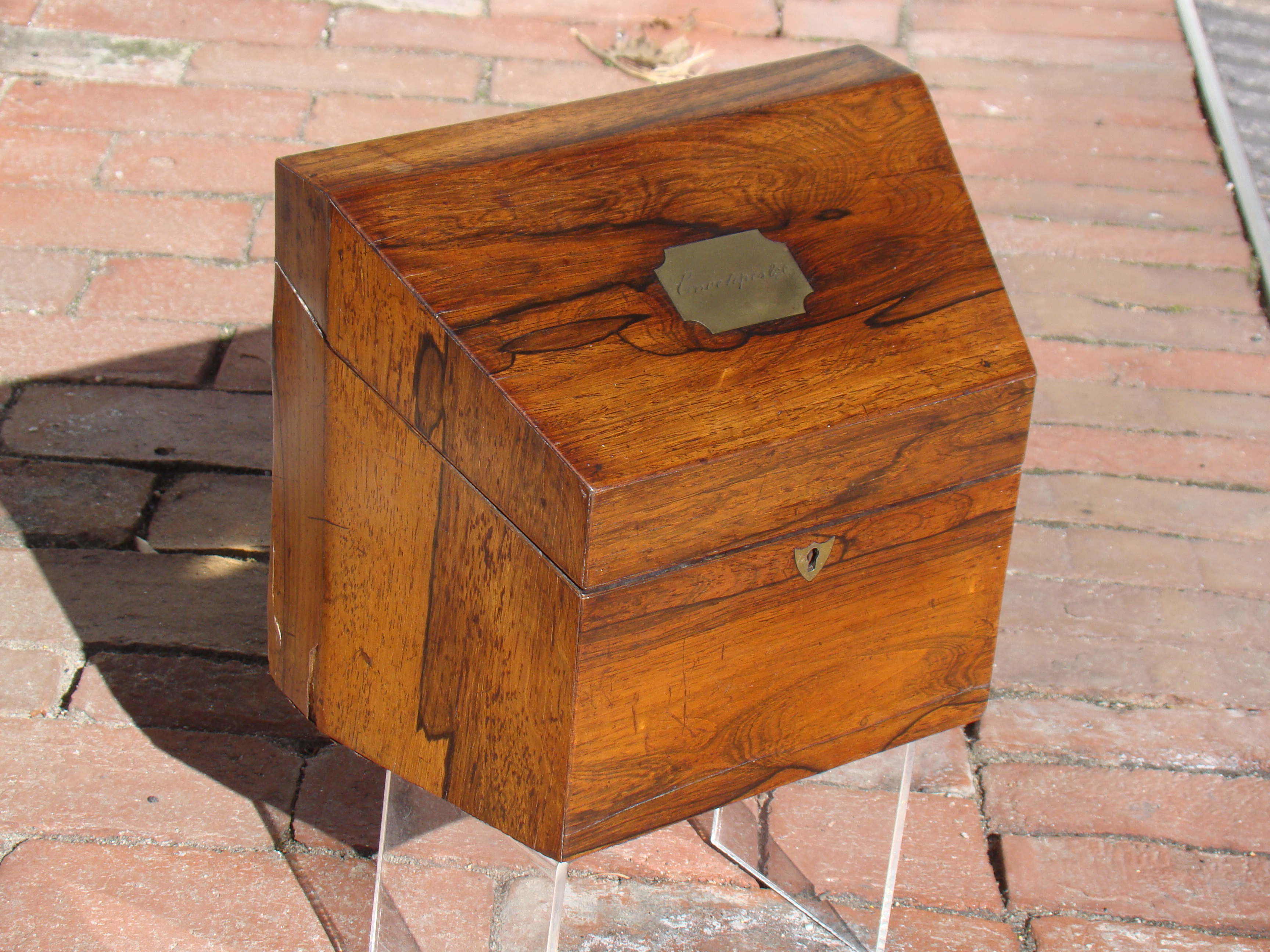A Victorian "Kingswood" veneered envelope box circa 1850