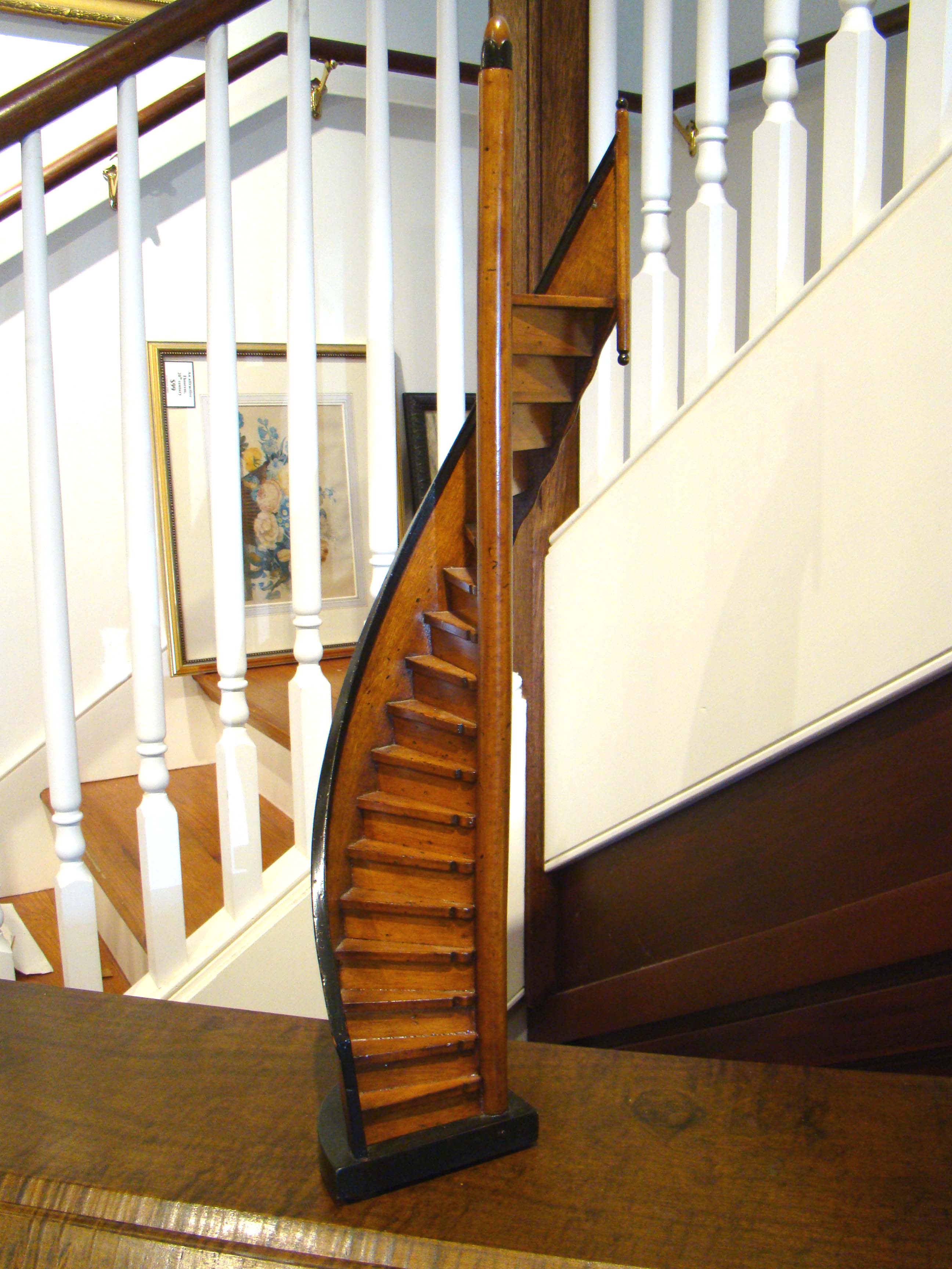 A wonderful mid-twentieth century model of a winding staircase