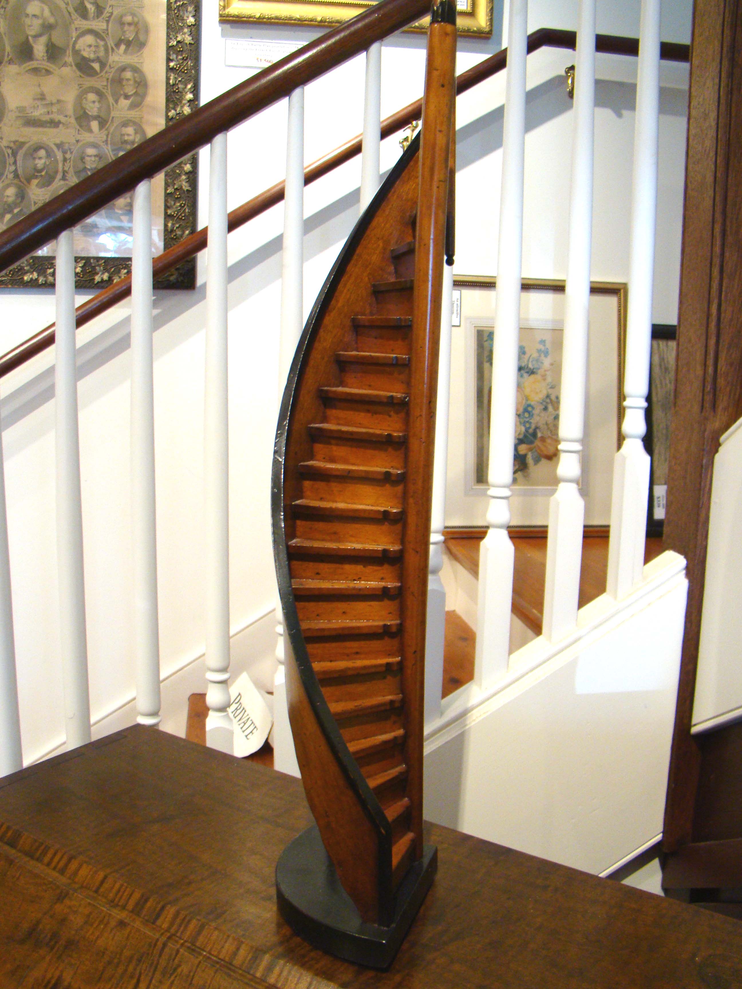 A wonderful mid-twentieth century model of a winding staircase — image 2