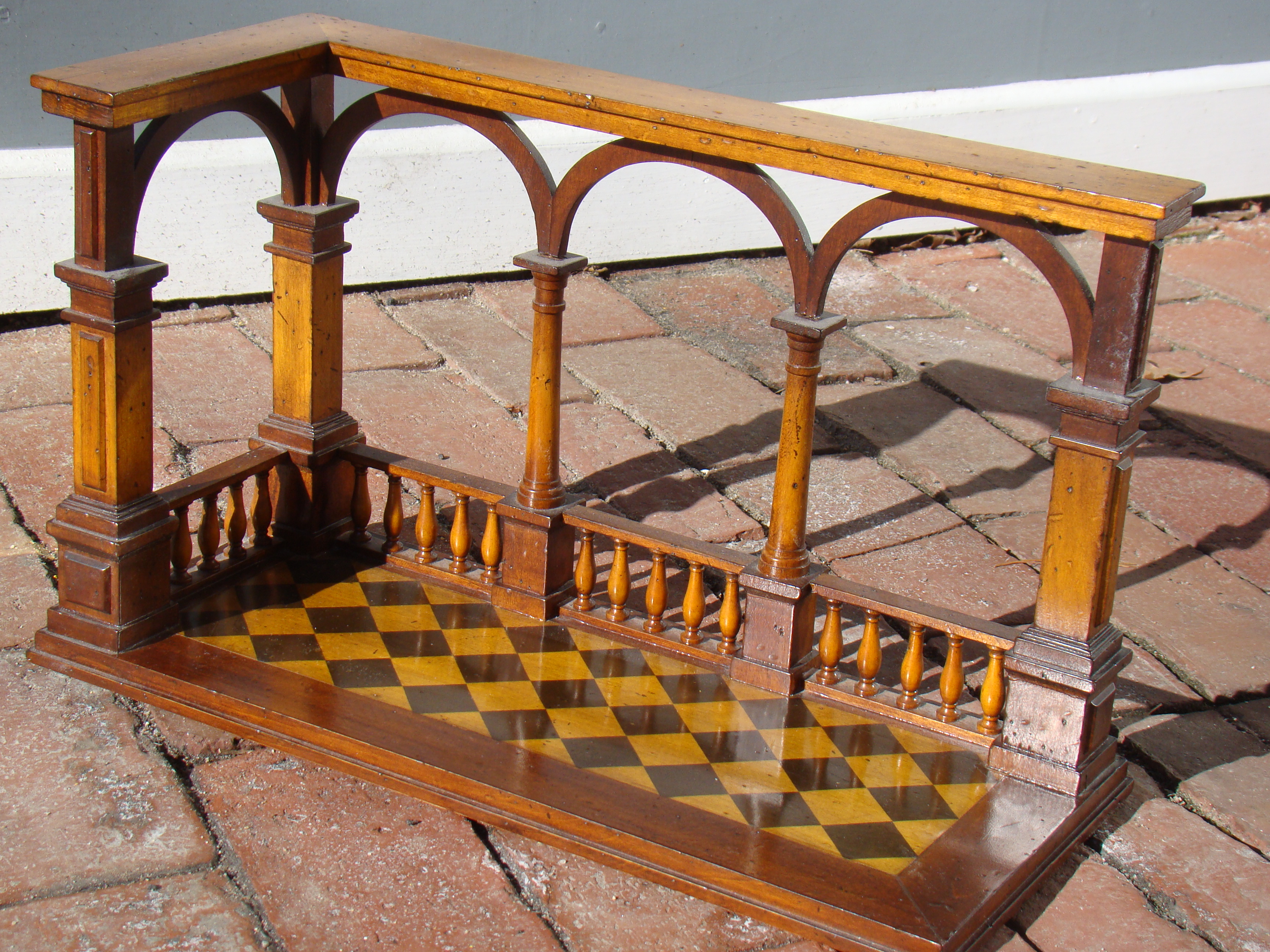 A detailed scale model featuring a section of a 16th or 17th century Renaissance period room