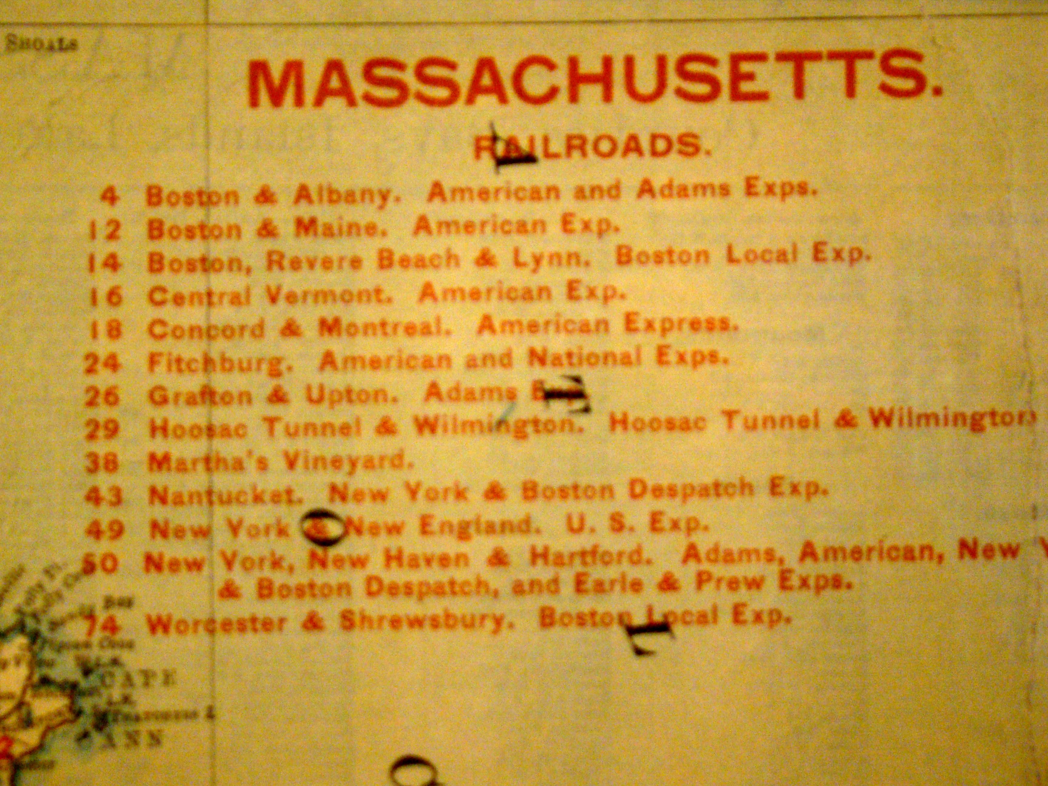 A vintage Map of Massachusetts printed in 1895 by Rand McNally — image 3