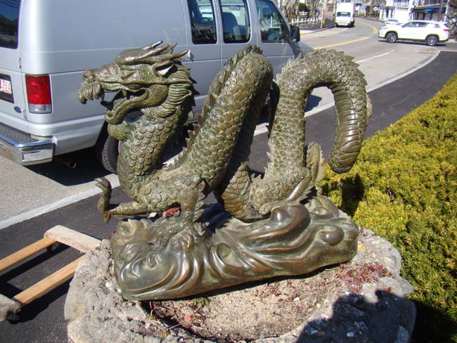A fabulous vintage bronze Chinese Dragon Sculpture