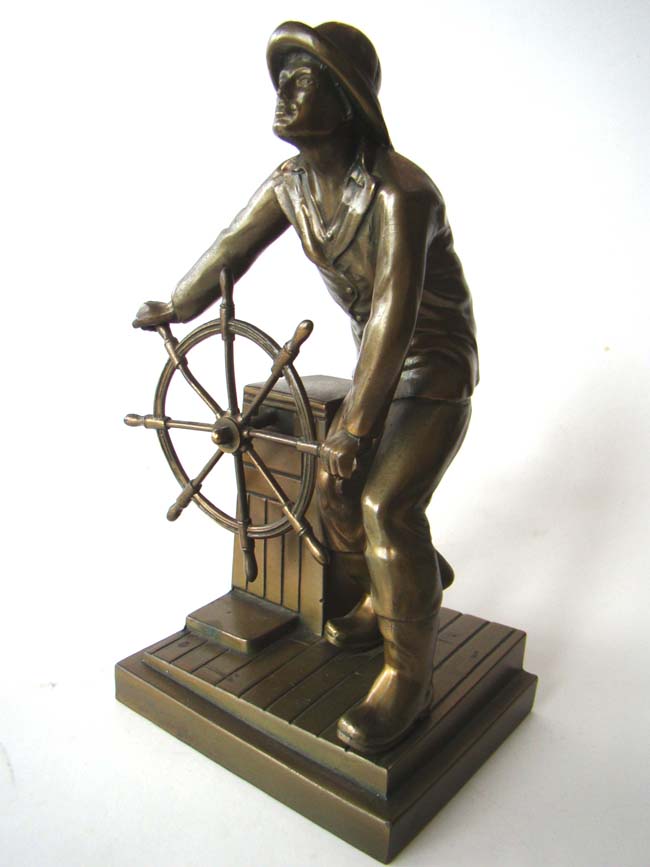 A fine single bookend depicting the statue of the Gloucester Fisherman circa 1928 — image 2