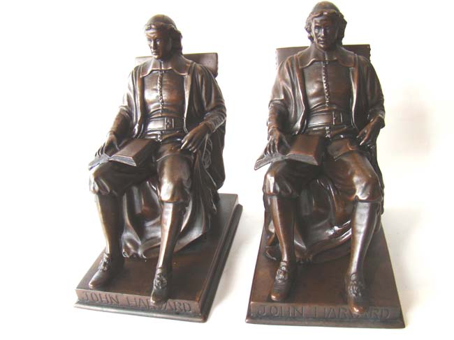 An extremely fine pair of John Harvard bookends circa 1930 — image 2