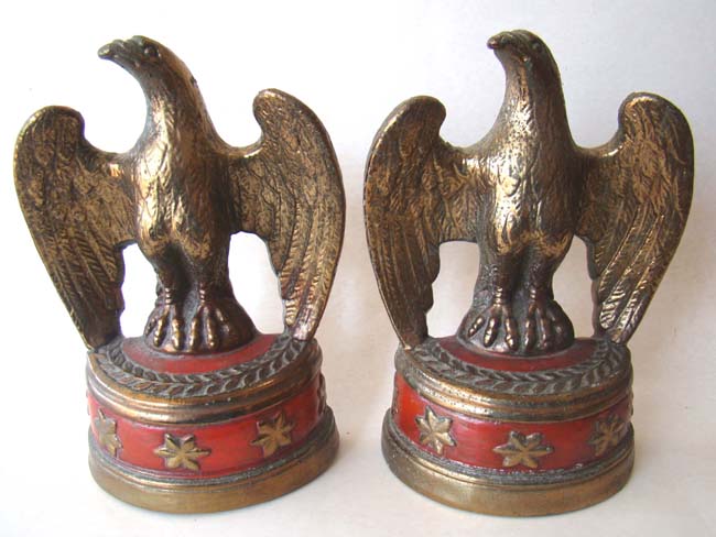 A pair of American Eagle bookends with a connection to President John F. Kennedy made by the Marion Bronze Company circa 1935