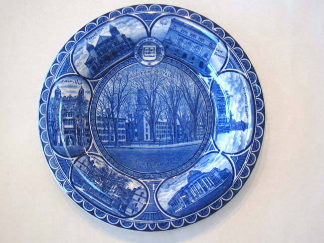 a vintage YALE University souvenir plate made by Rowland & Marsellus in 1905