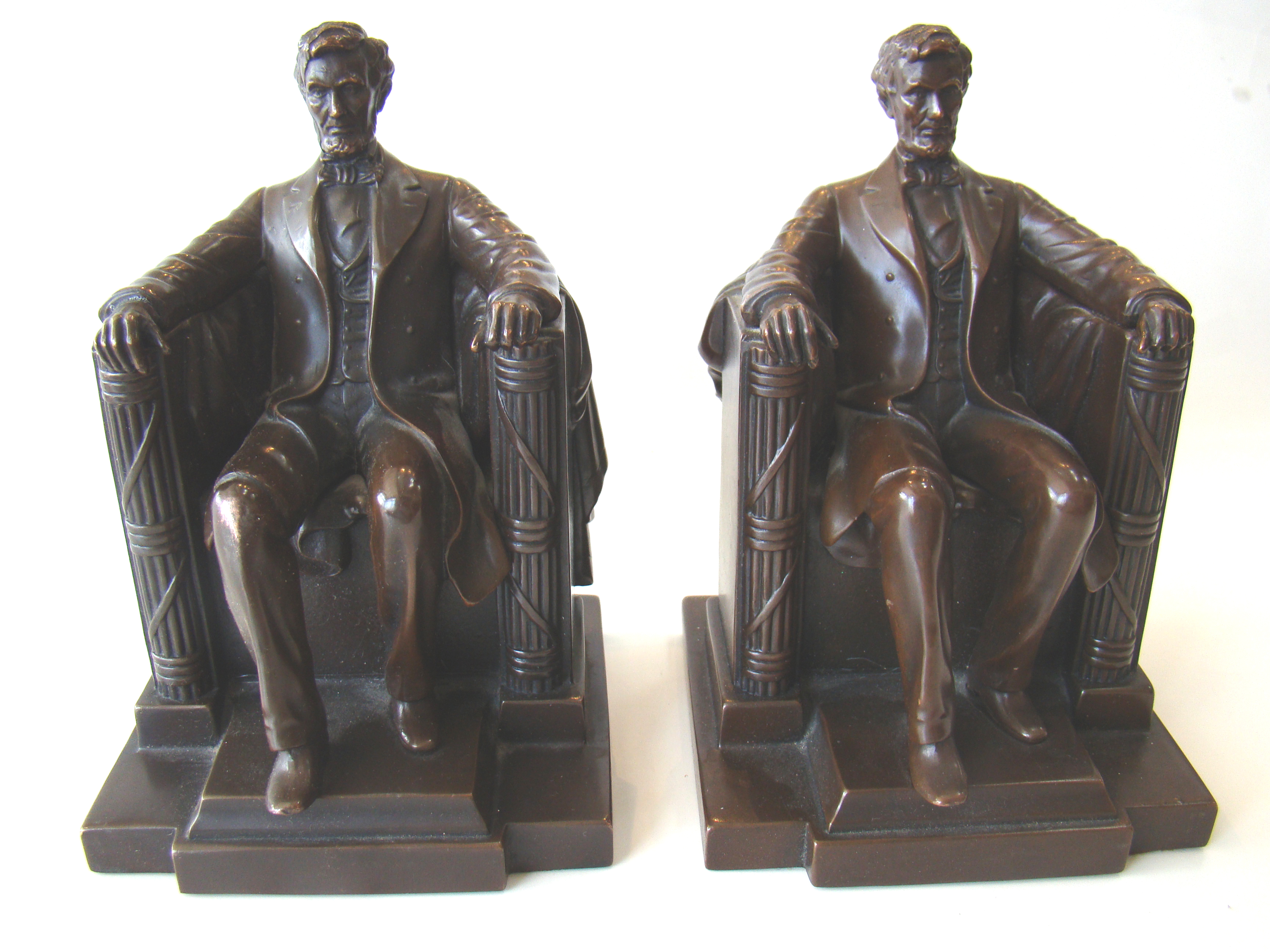 A FABULOUS pair of Abraham Lincoln bookends made by Jennings Brothers of Bridgeport, CT., circa 1925