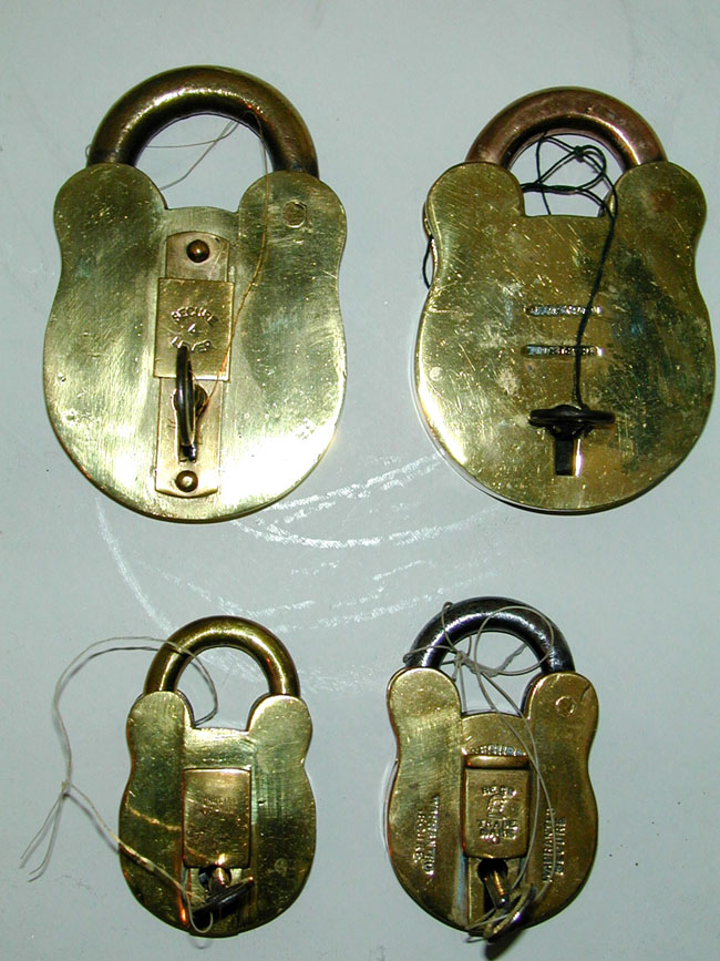 Group of 4 Victorian Padlocks circa 1870-1890