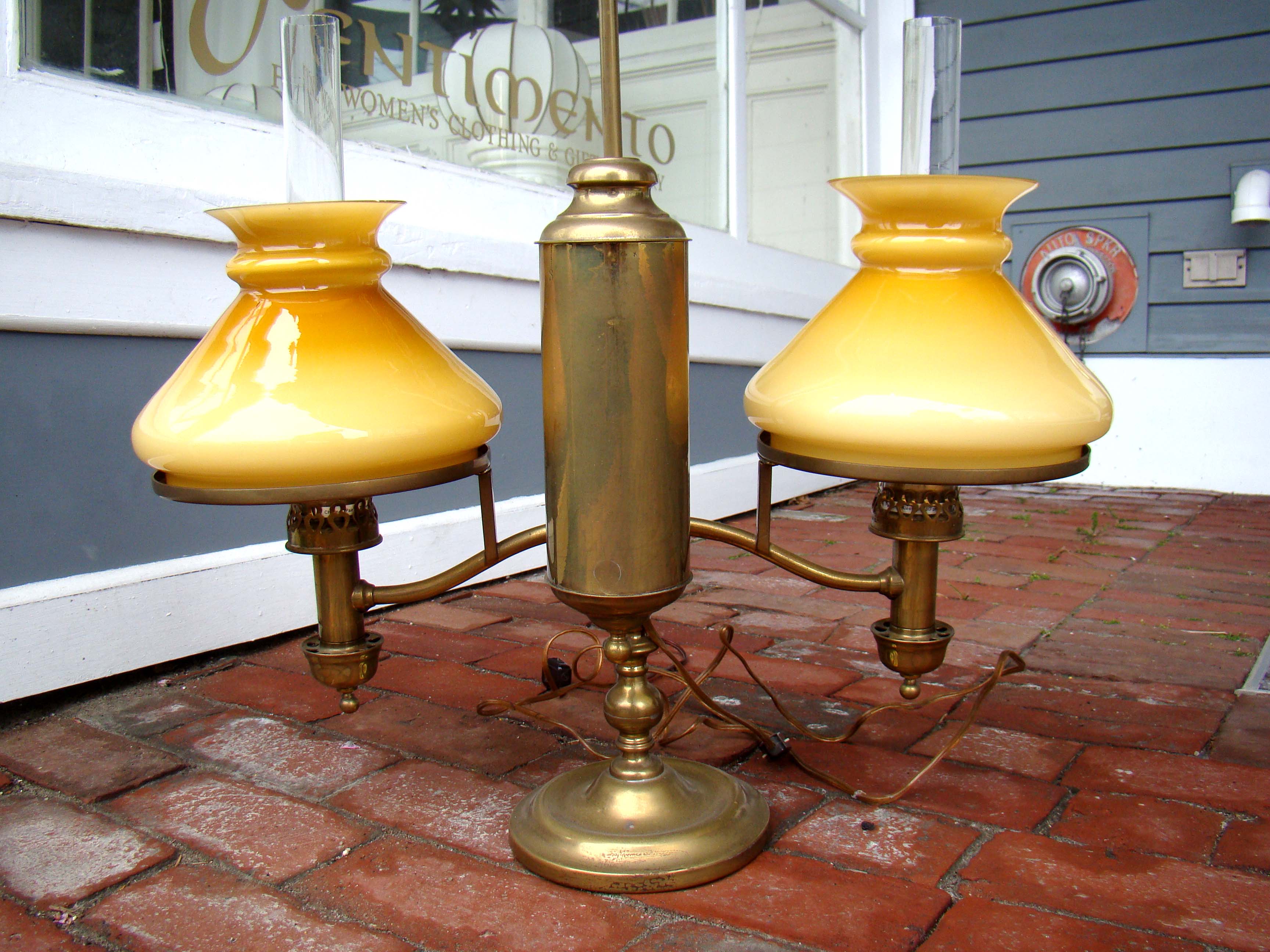 A rare antique double student lamp made by C A Kleeman of New York circa 1885 — image 2