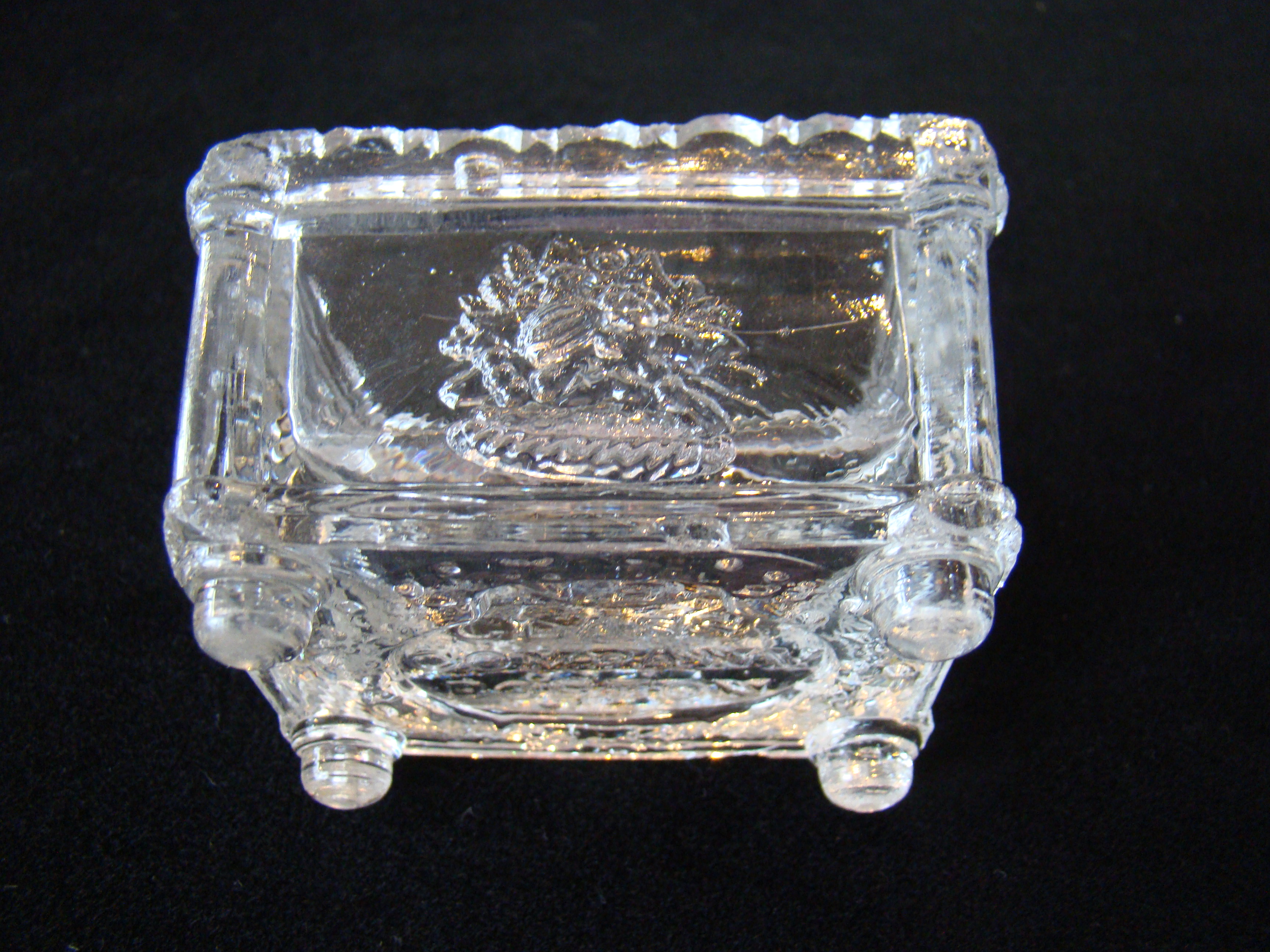 A fine and rare 19th century salt dish made by the New England Glass Company circa 1870
