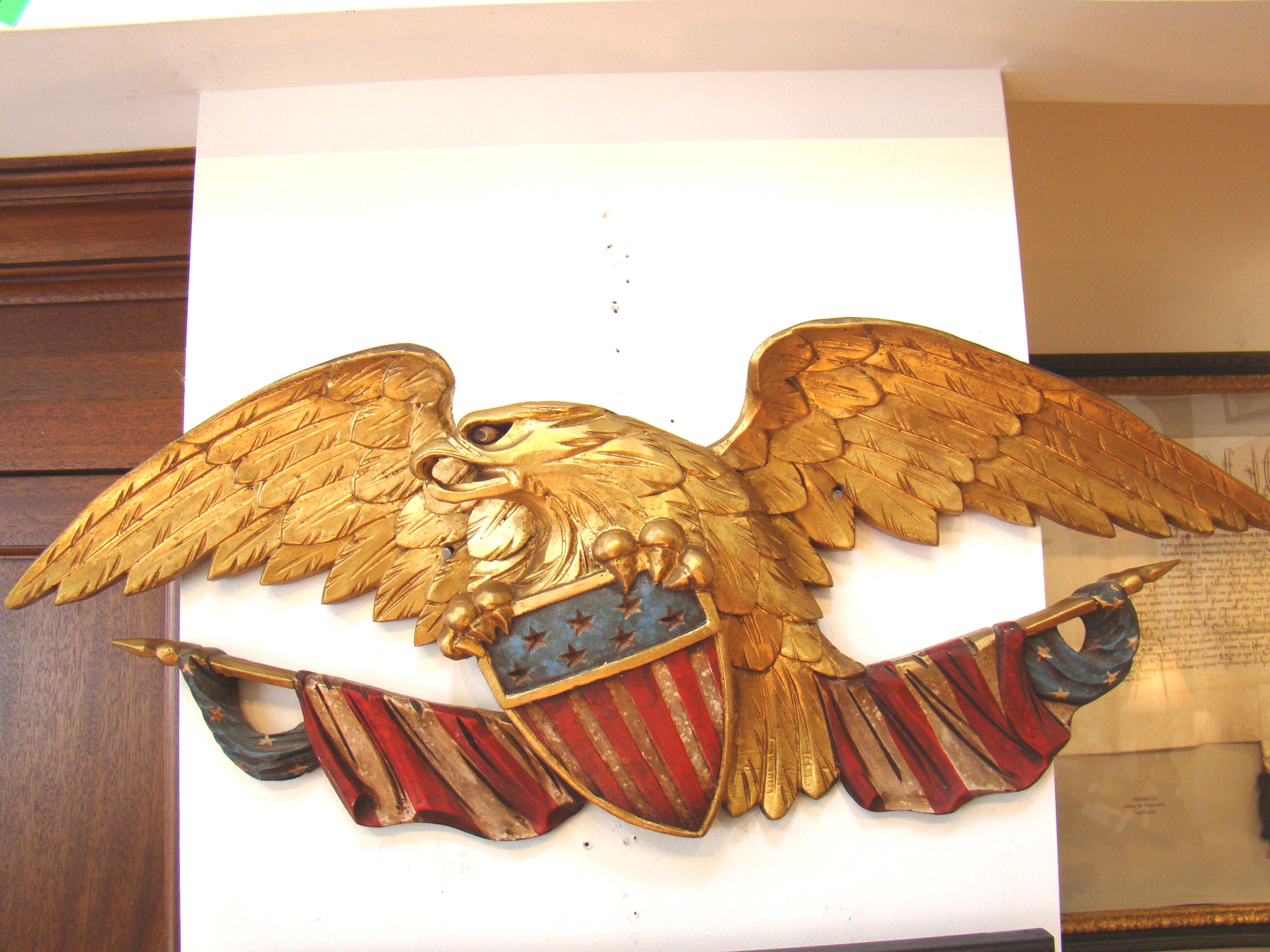 A fine vintage carved wooden Federal eagle circa 1900