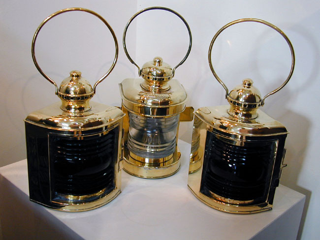 A Near Mint Condition Set of Three Late 19th Century Ships' Running Lights
