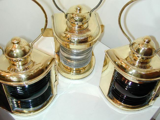 A Near Mint Condition Set of Three Late 19th Century Ships' Running Lights — image 2