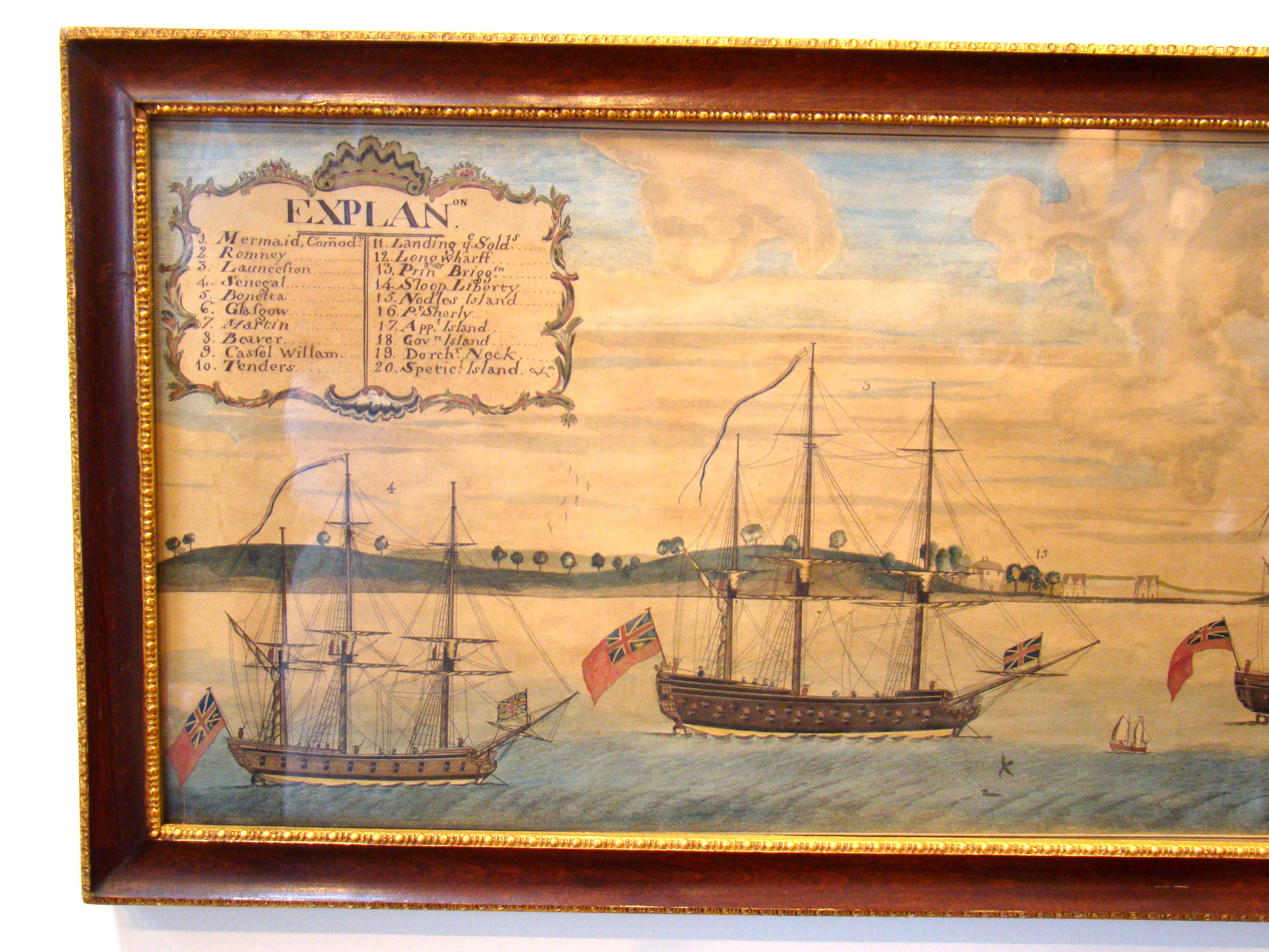 An extremely RARE " View of Boston Harbor presented to JOHN HANCOCK October 1, 1768" — image 9