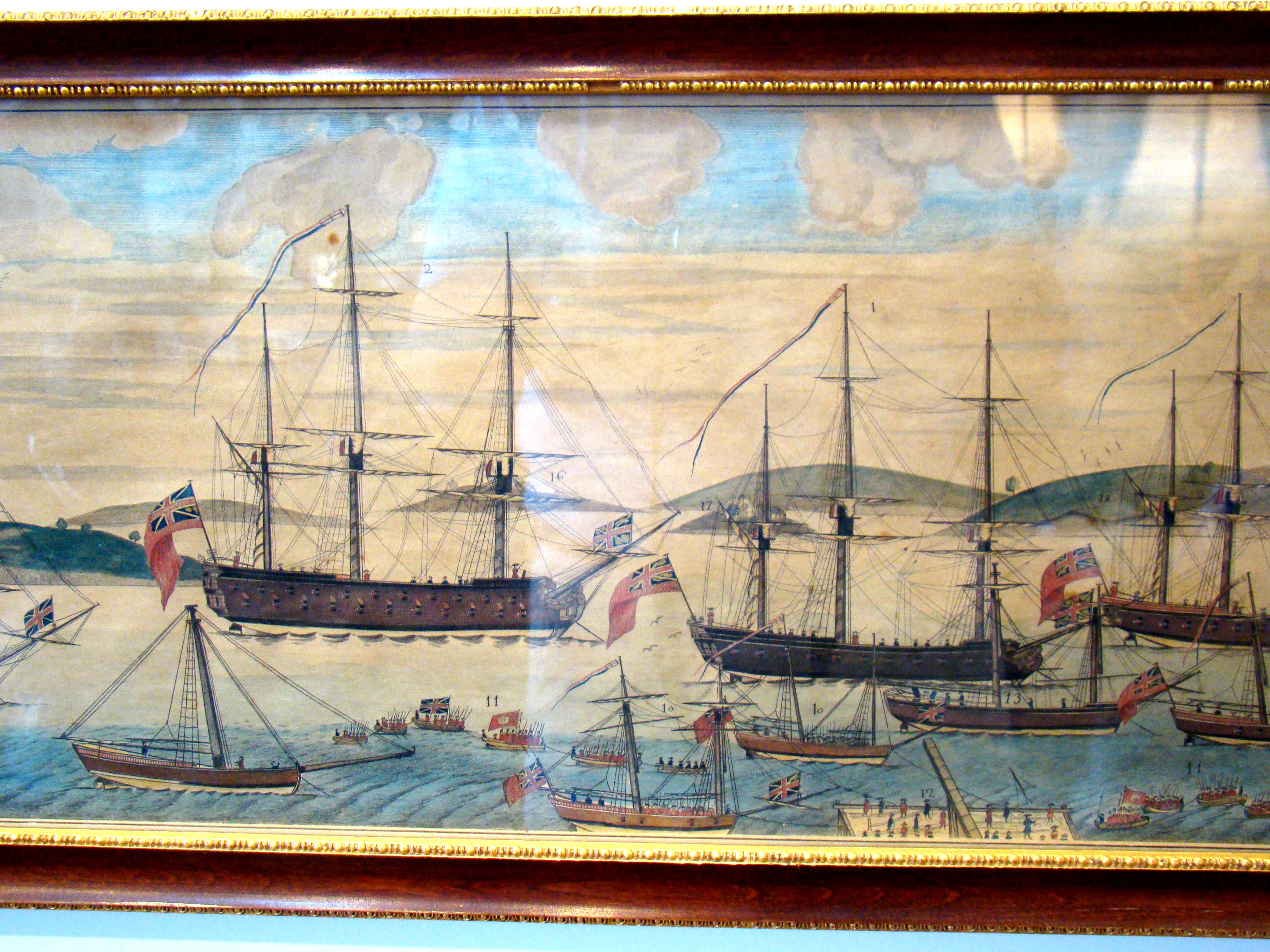 An extremely RARE " View of Boston Harbor presented to JOHN HANCOCK October 1, 1768" — image 3