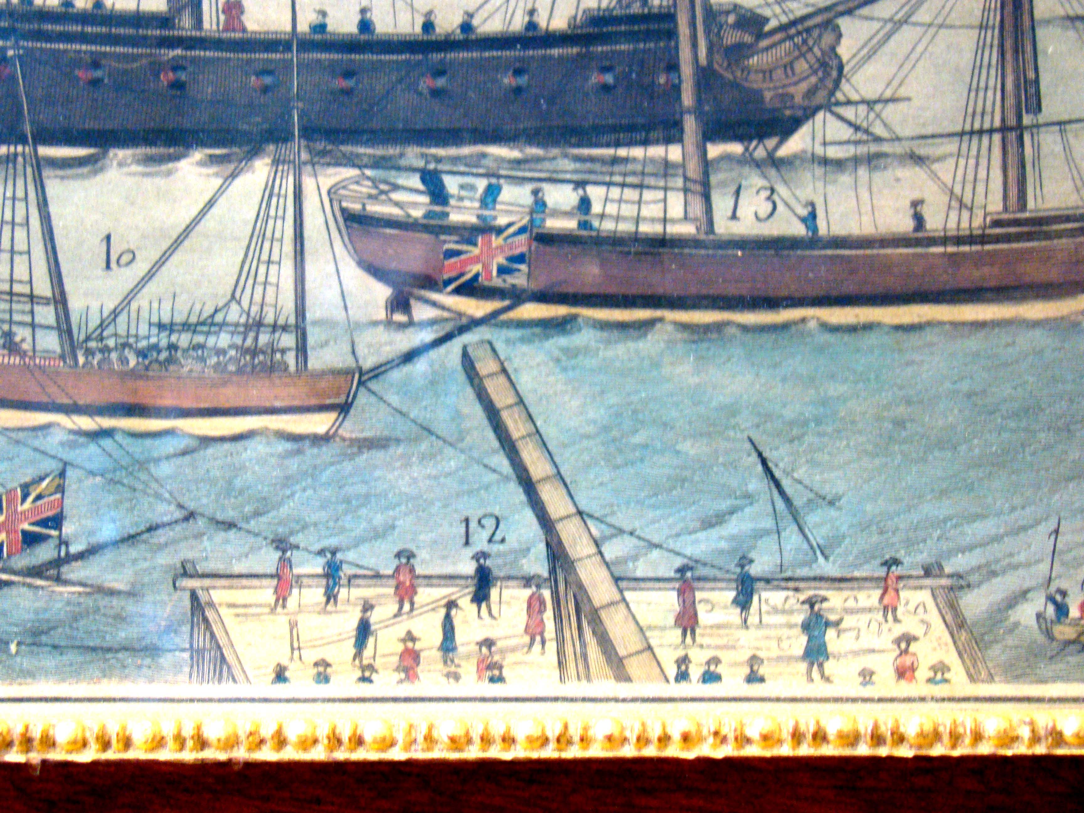 An extremely RARE " View of Boston Harbor presented to JOHN HANCOCK October 1, 1768" — image 7
