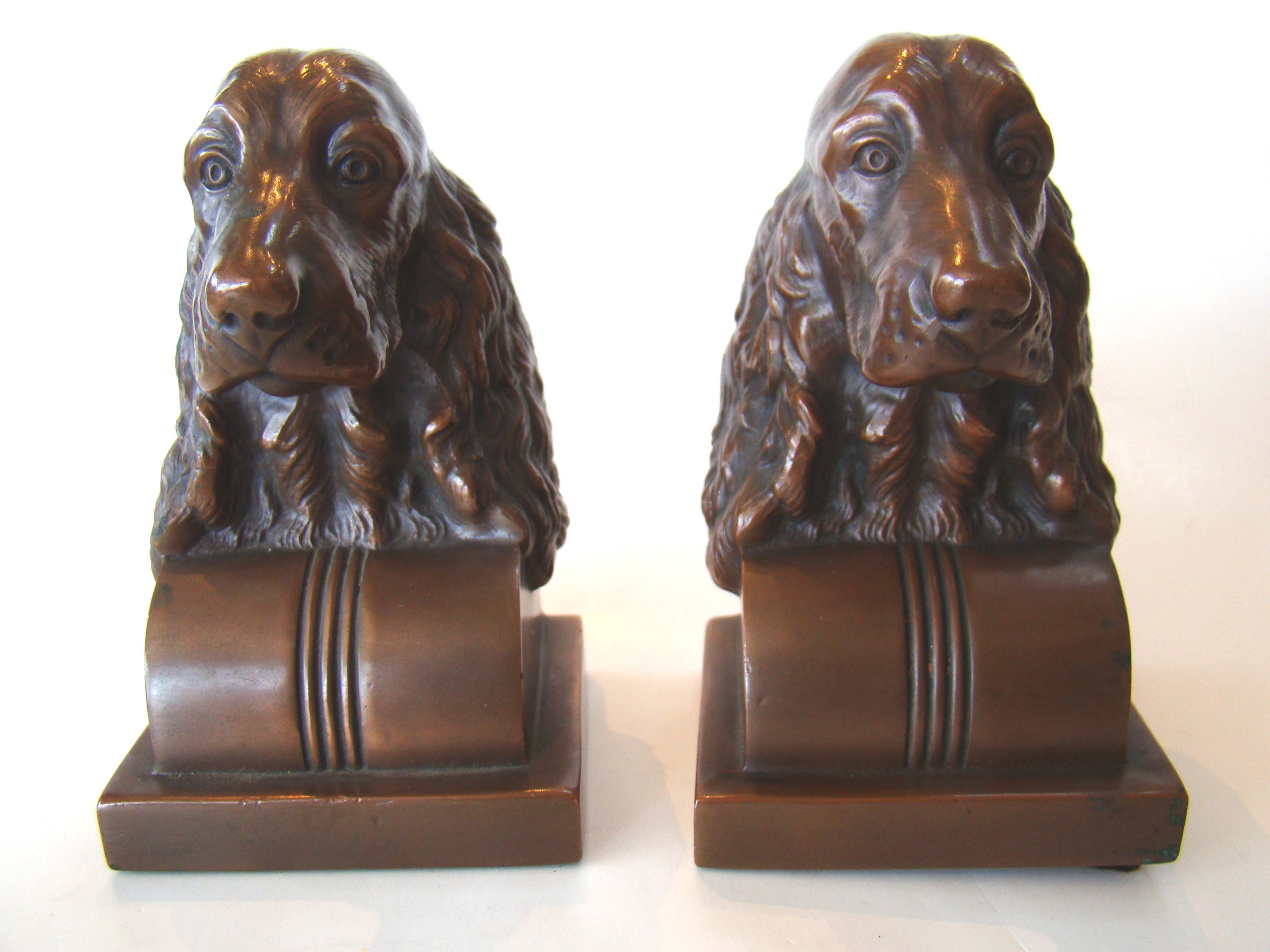 A wonderful pair of Cocker Spaniel bookends made by Jennings Brothers of Bridgeport, CT, circa 1930 — image 2