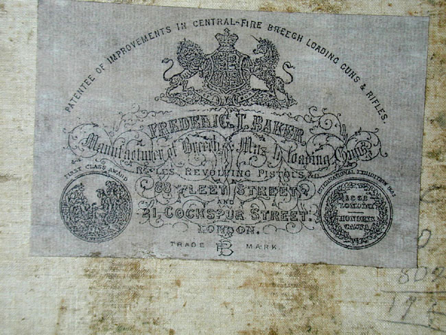 English Victorian Leather Cartridge Box With Original Trade Label Circa 1860. — image 2