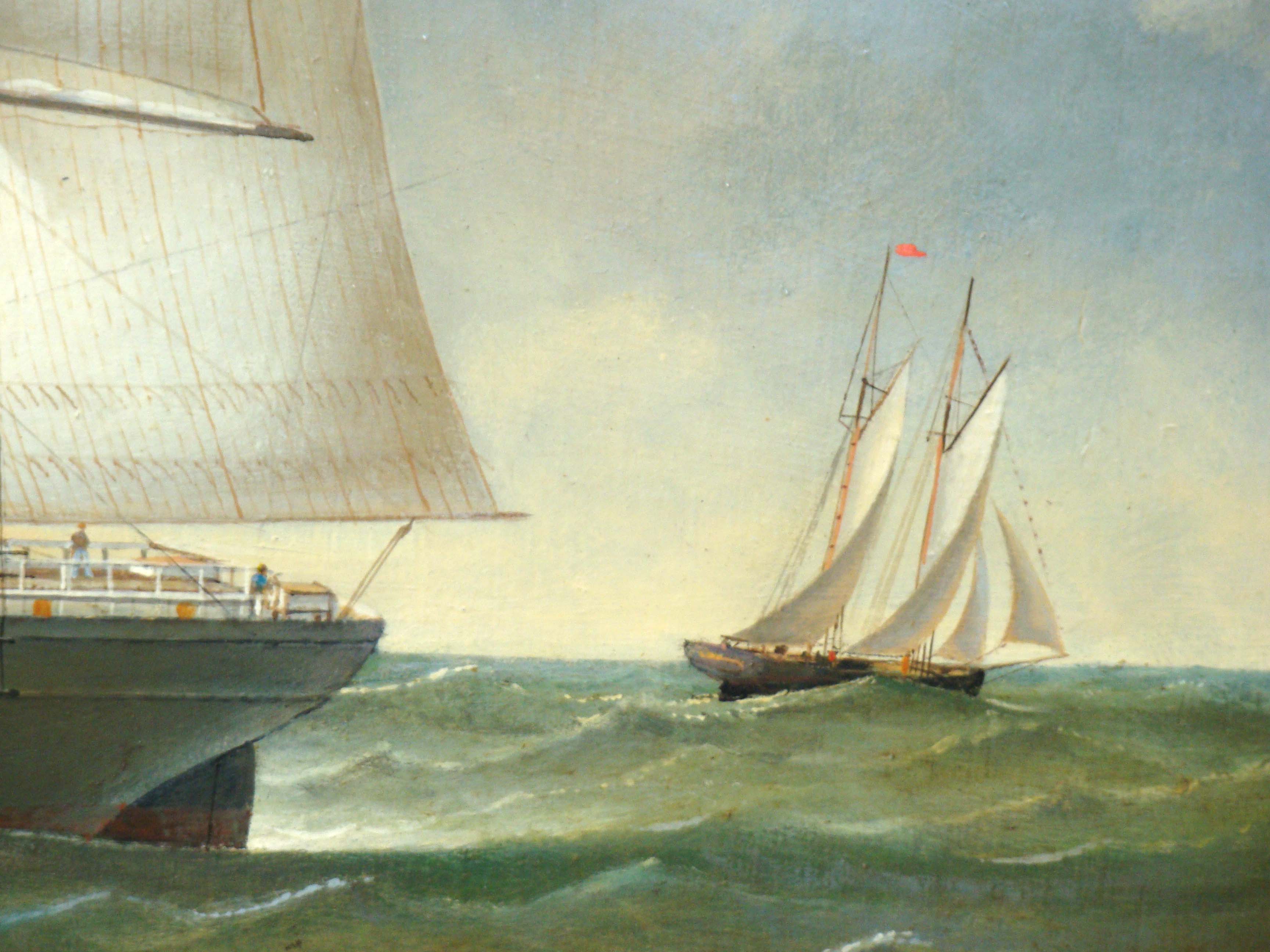 A fine contemporary oil on panel portrait of an American Clipper ship circa 1840 — image 5