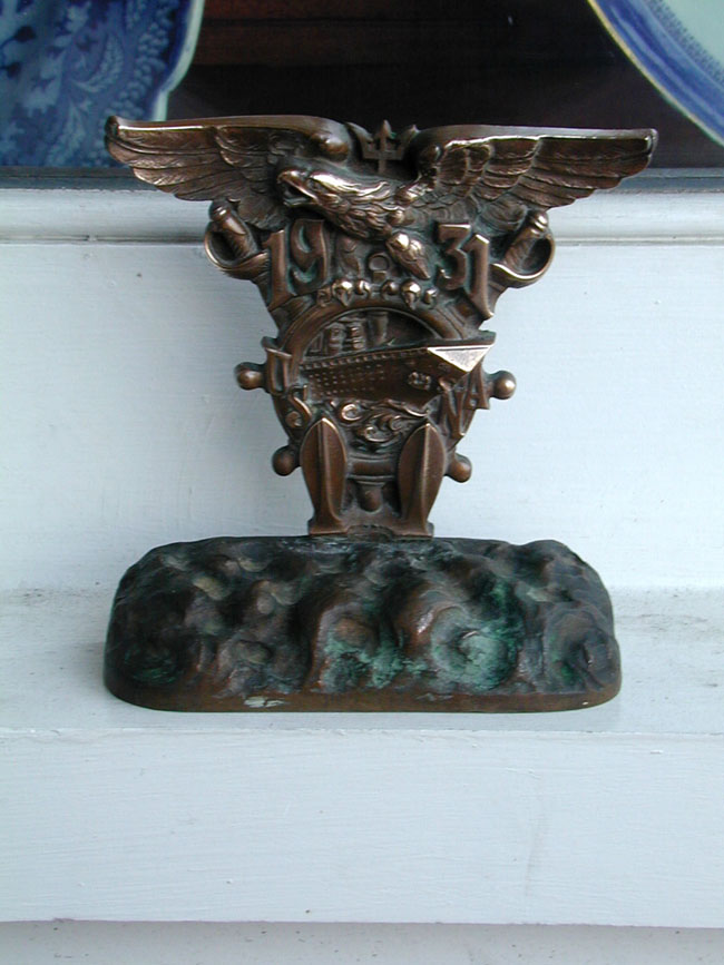 U.S.Naval Academy Bronze Bookend Dated 1931