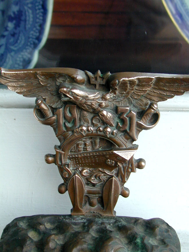 U.S.Naval Academy Bronze Bookend Dated 1931 — image 2