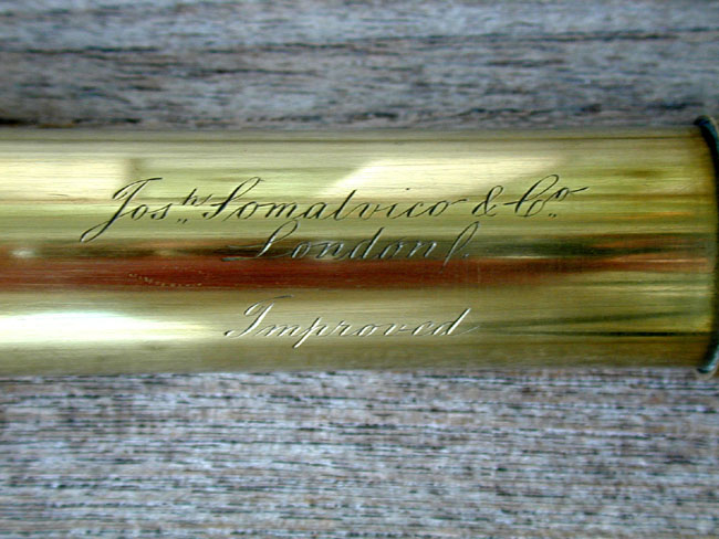 19th century Two-Draw Tapered Barrel Telescope Signed 'Jos. Somalvico' c. 1860 — image 2