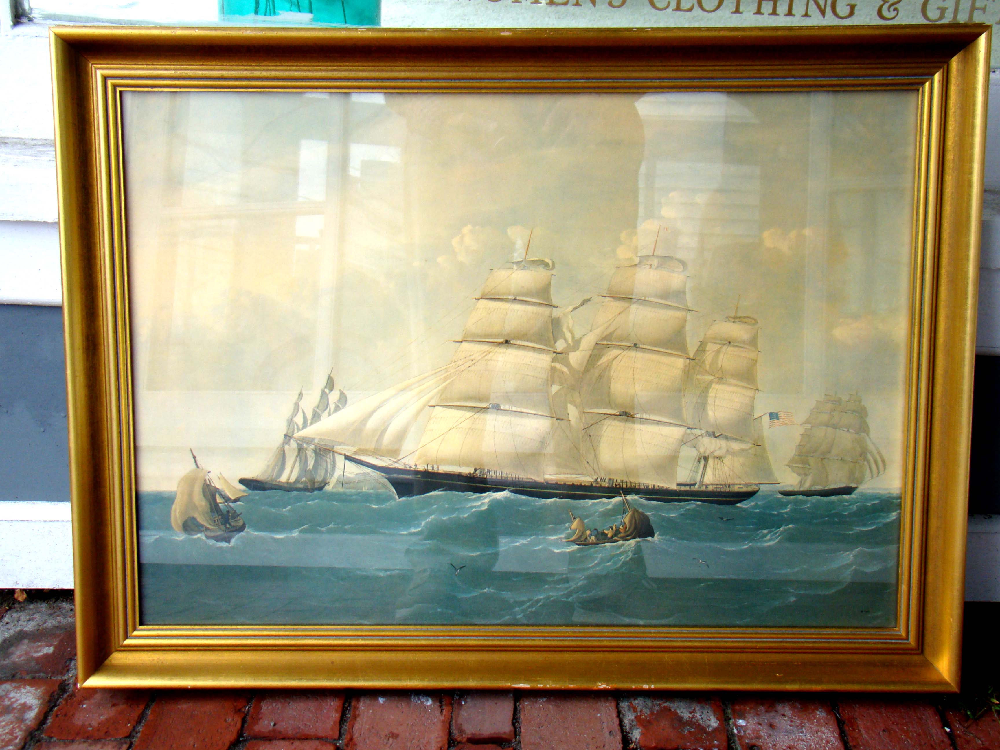 A fine print of the clipper ship "HURRICANE" built in 1851 — image 2