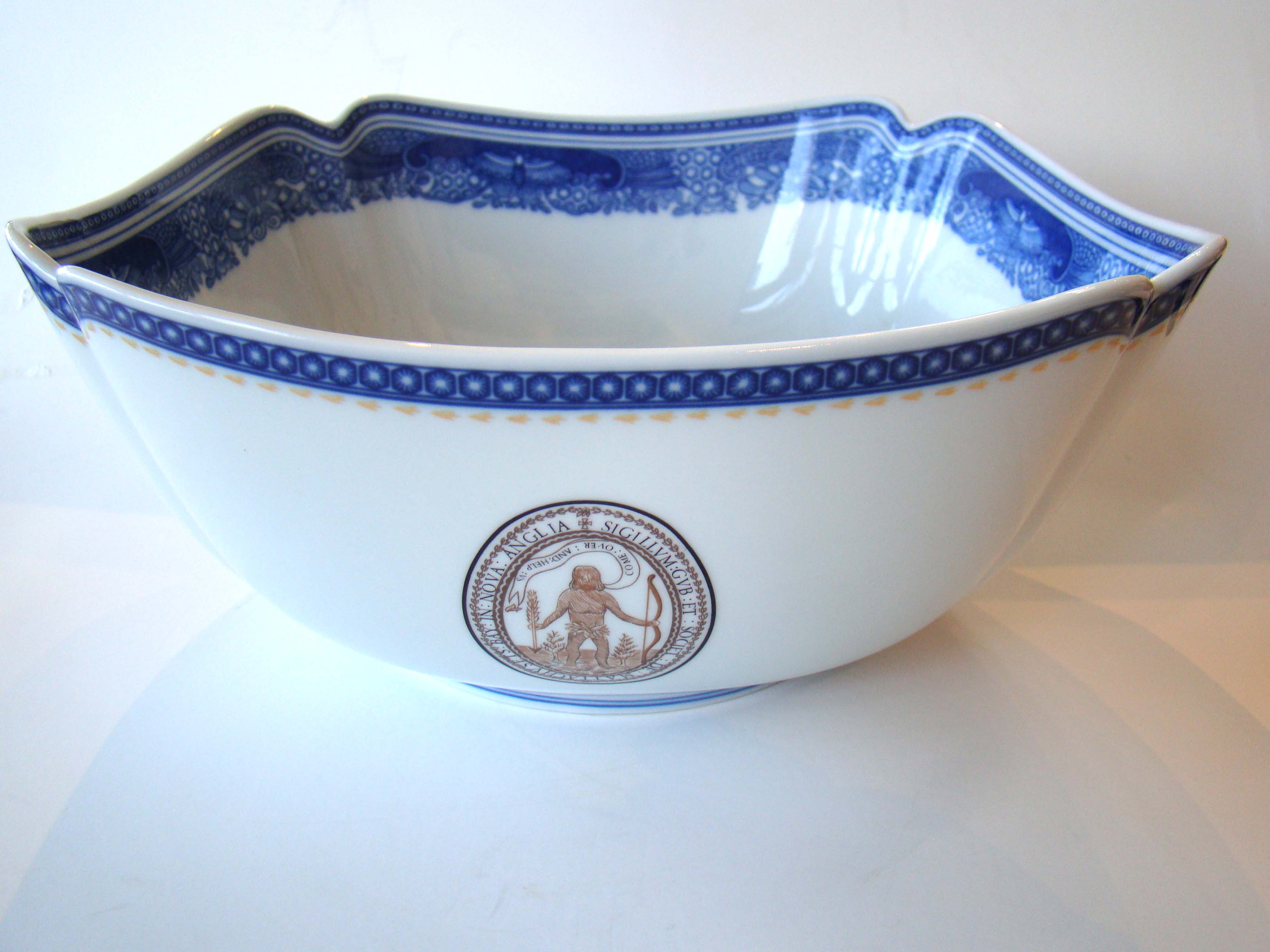 A large and stunning Chinese Export "style"  bowl commemorating BOSTON history