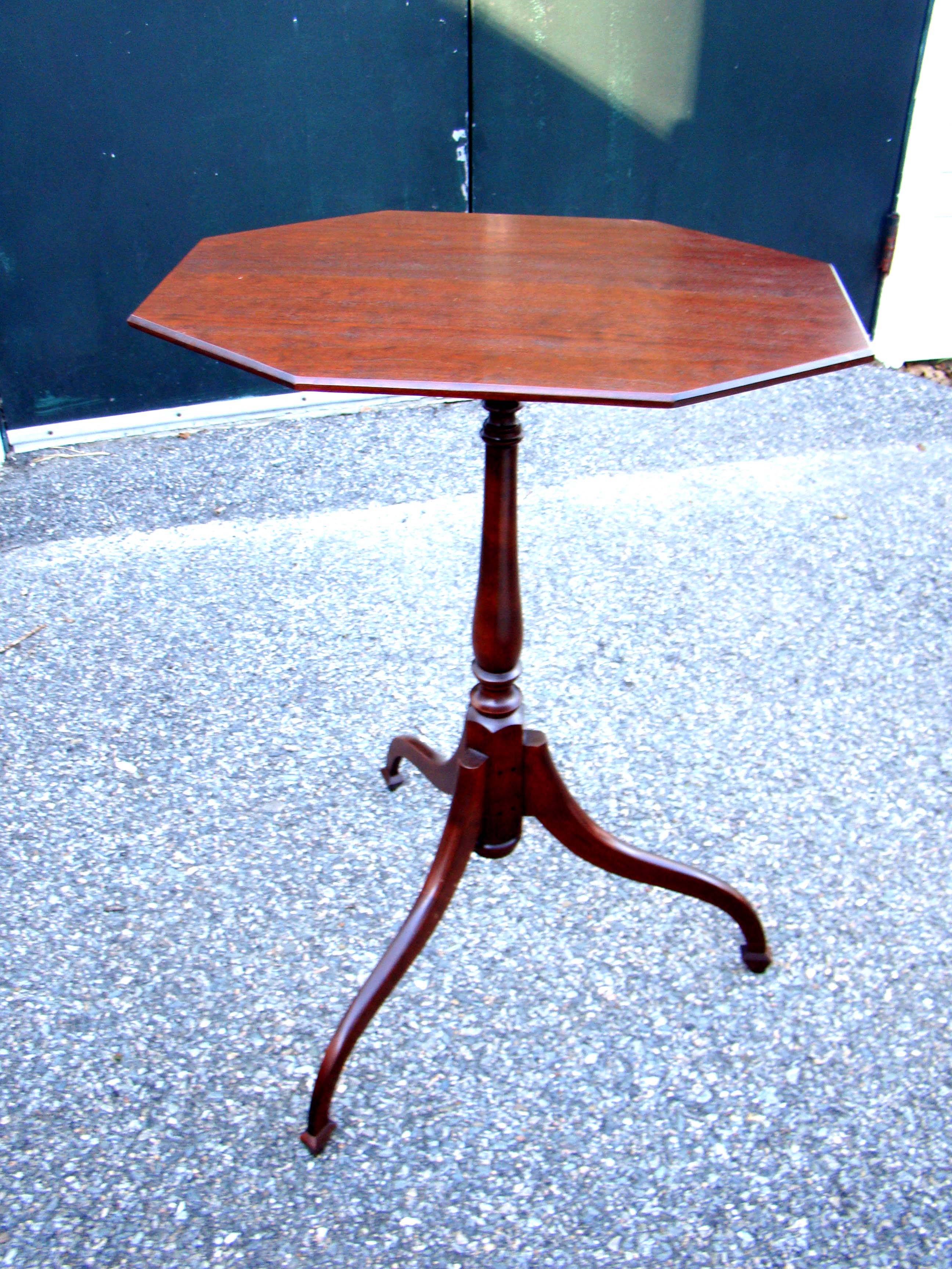 An attractive late 18th century 'style' cherry tilt-top candlestand made by Eldred Wheeler